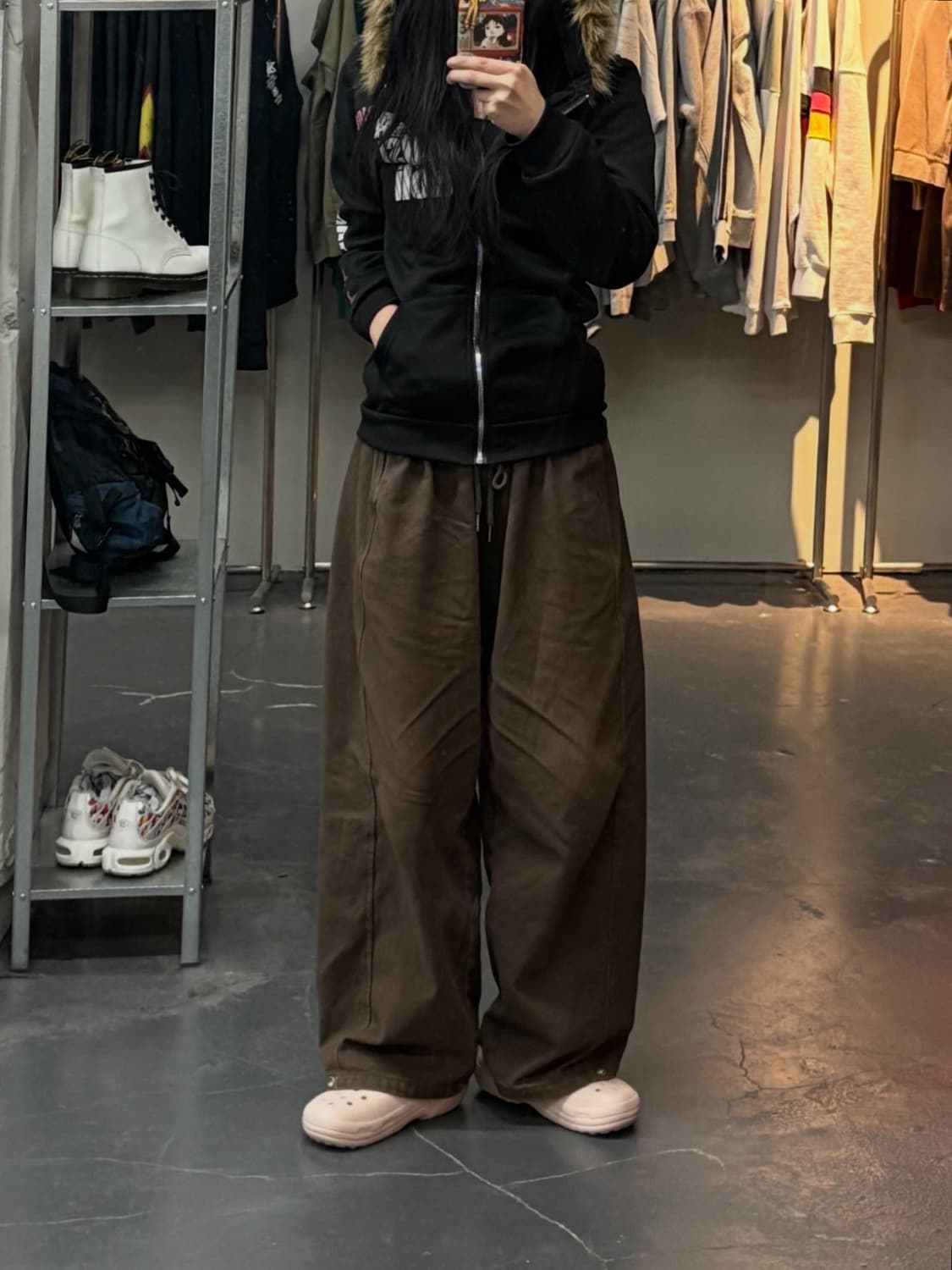 빈티지 y2k 퍼 후드귀 후드집업 A3095 상품이미지1