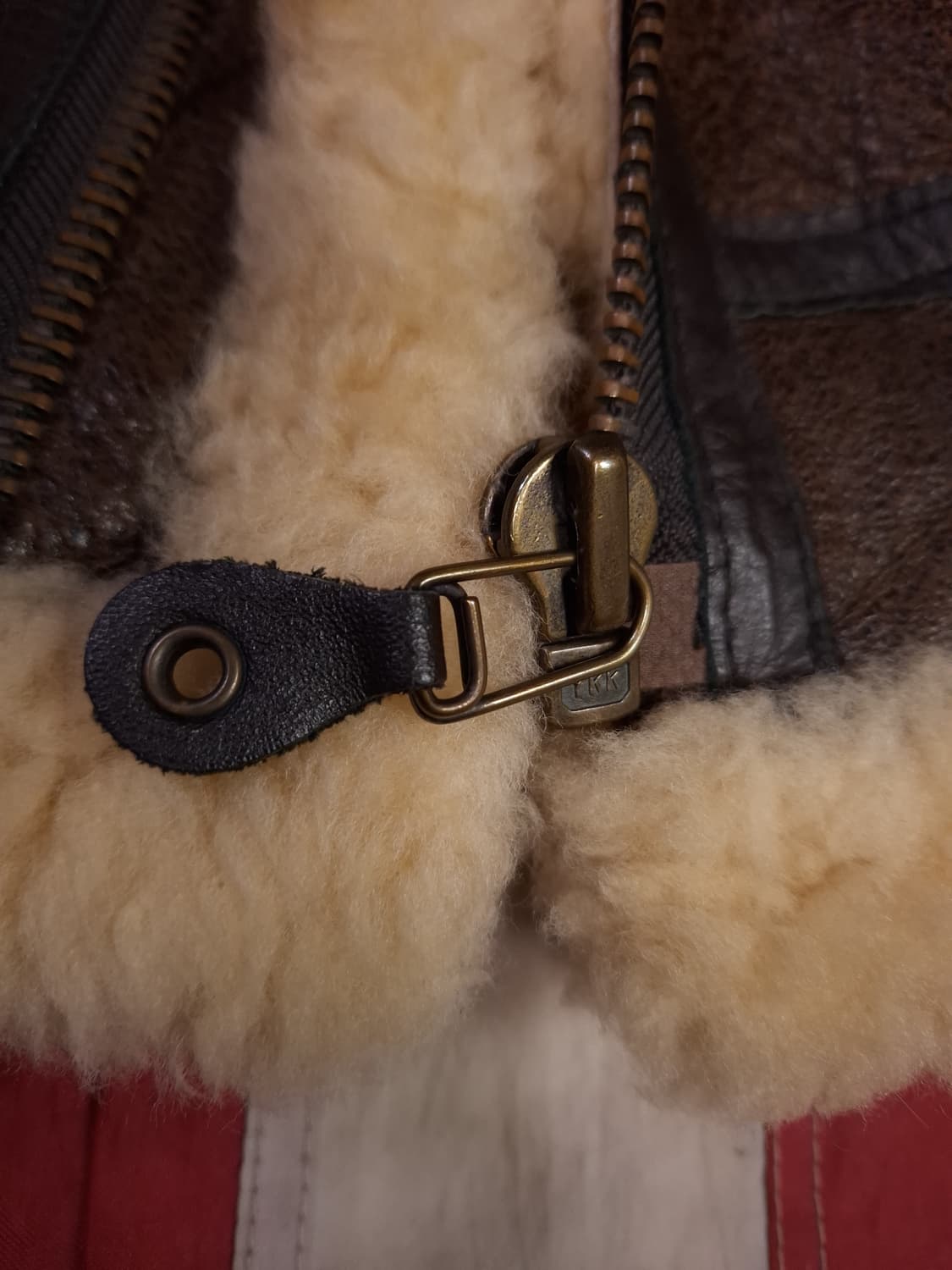 90"s 국내산 미공군 B-3 TYPE 천연가죽 항공 폭격기 무스탕 상품이미지6