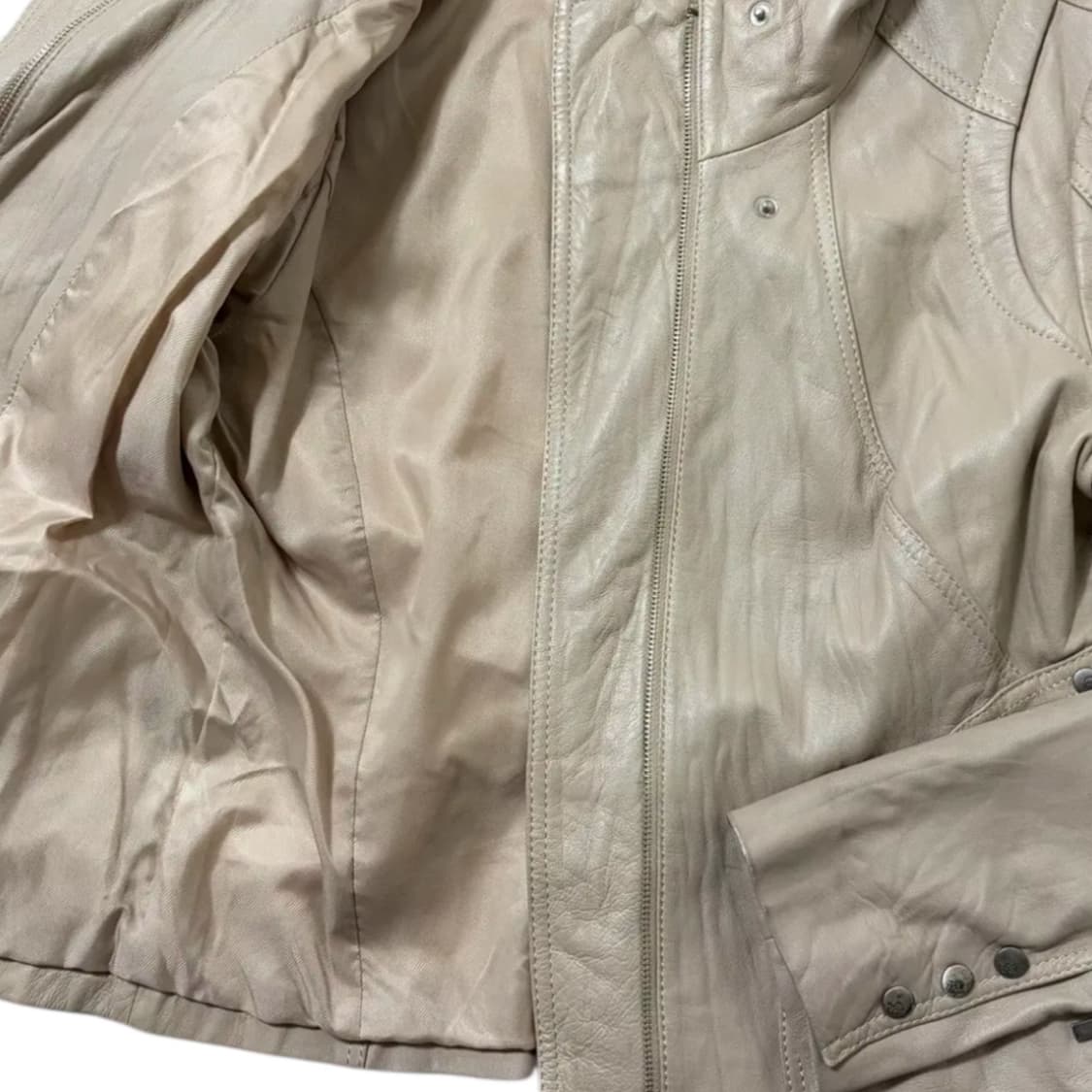 빈티지 양가죽 라이더 레더자켓 베이지 상품이미지2