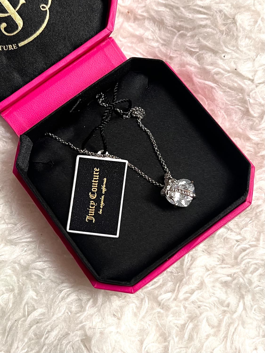 Y2k juicy couture 쥬시꾸뛰르 크리스탈 하트 리본 목걸이 상품이미지2