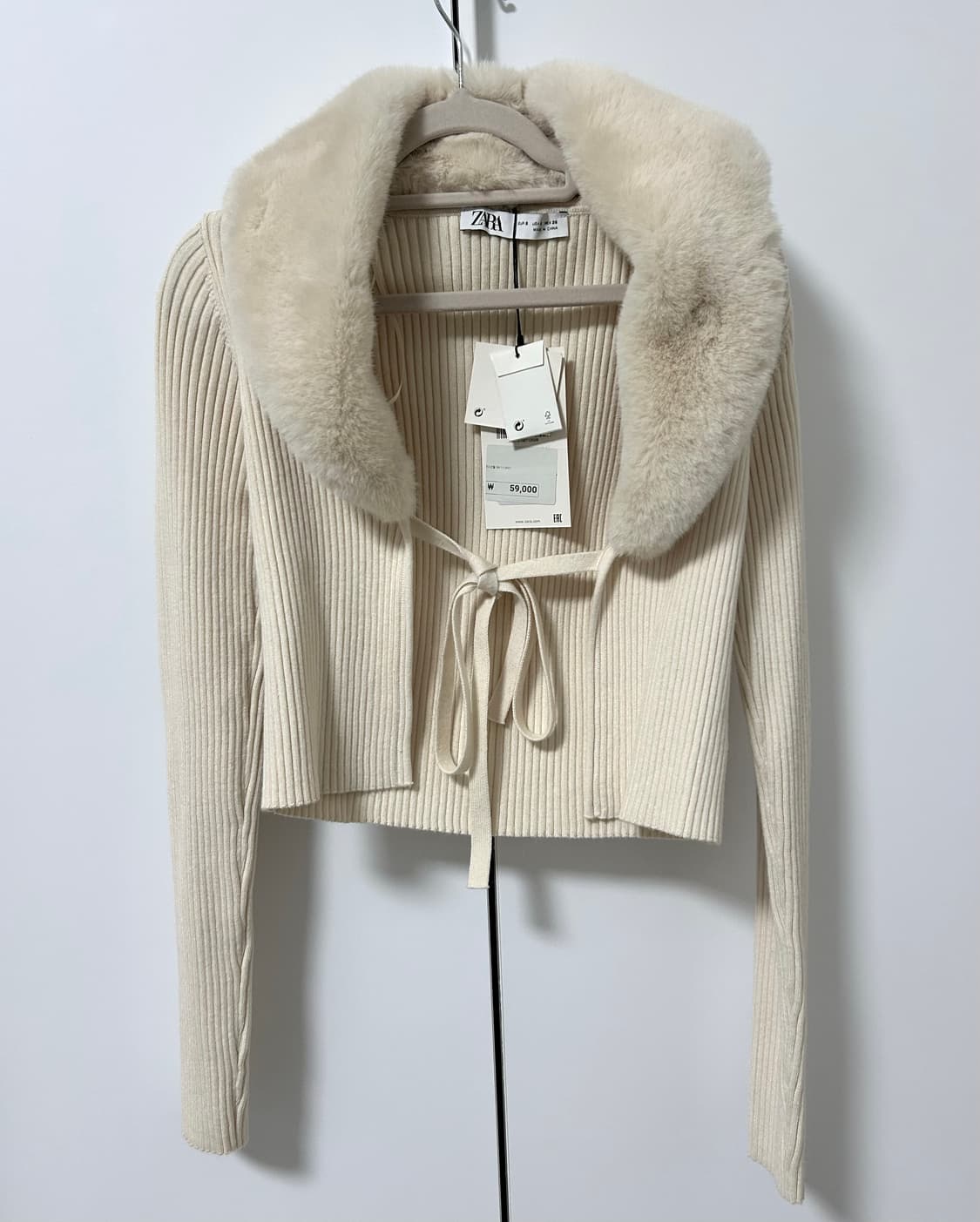 자라 퍼 가디건 S 상품이미지1