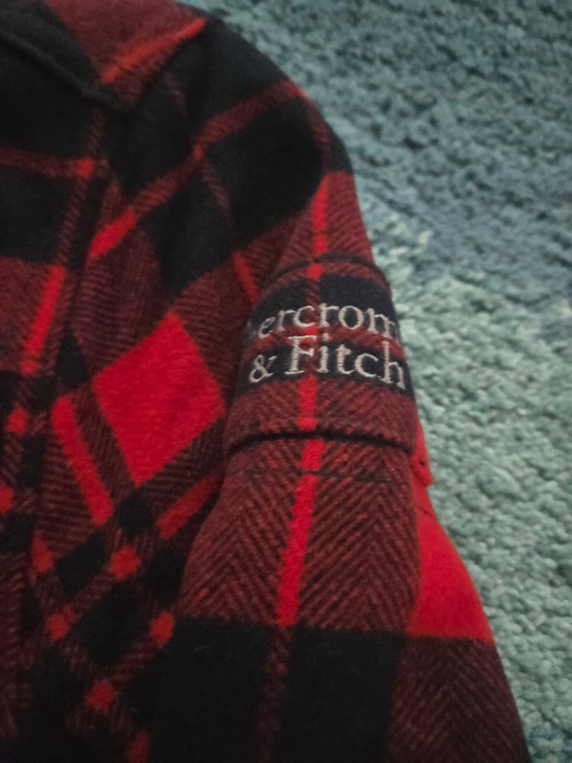 아베크롬비 빈티지 버팔로 헤비 울 체크 코트 필드자켓 레드 표기M사이즈 상품이미지3