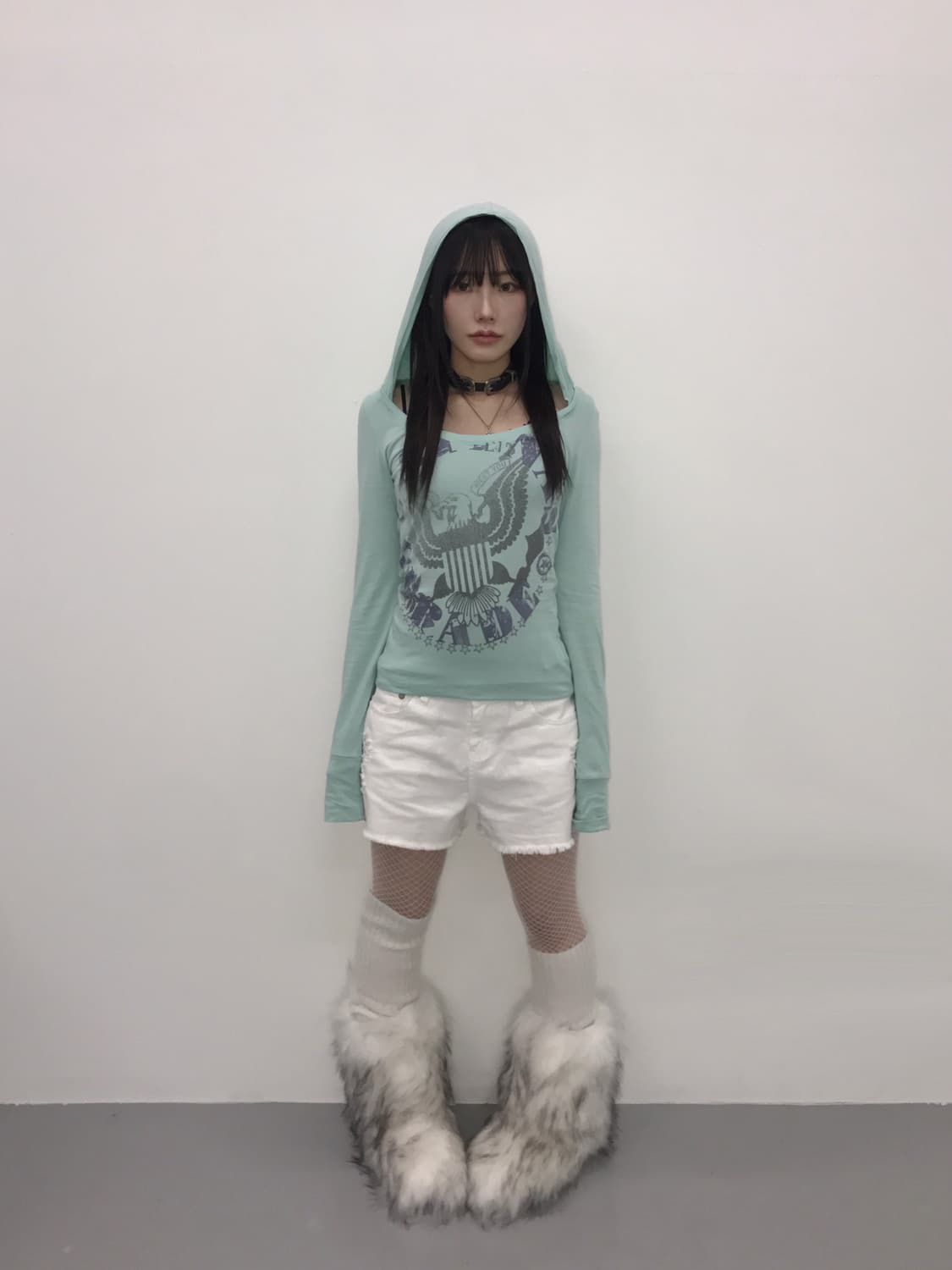 'Maison Gilfy' Eagle Graphic Mint Hoodie 상품이미지2