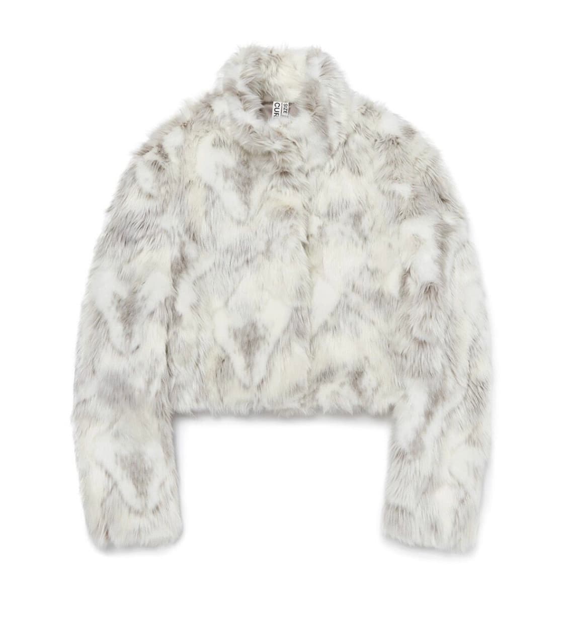 커렌트 크롭 퍼 자켓 화이트 상품이미지1