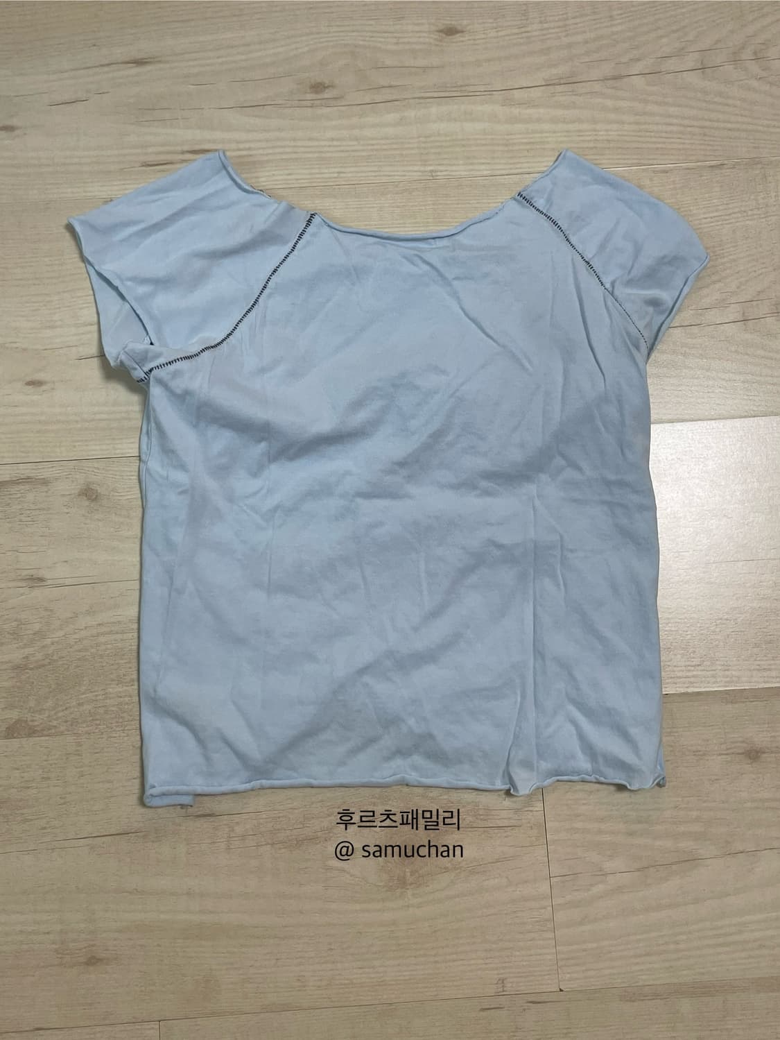 샵페어리 버튼업 조디악 하프 티 스카이 블루 상품이미지3
