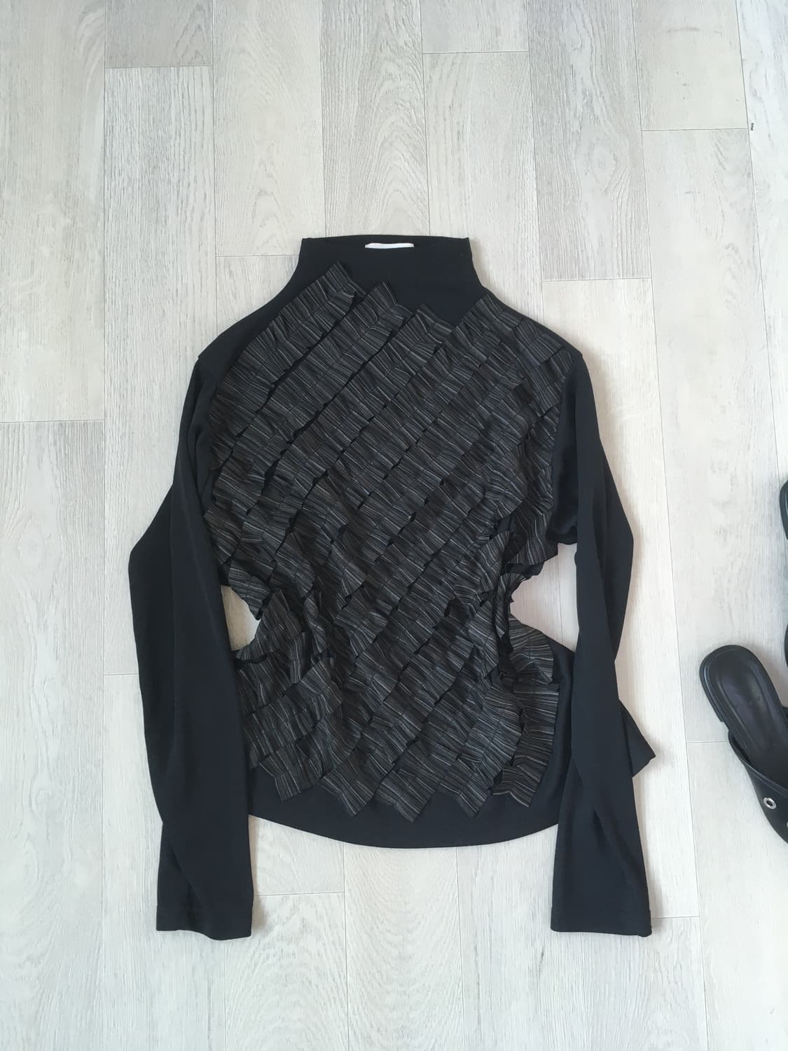 jpn vintage khaki stripe frill pullover  상품이미지9