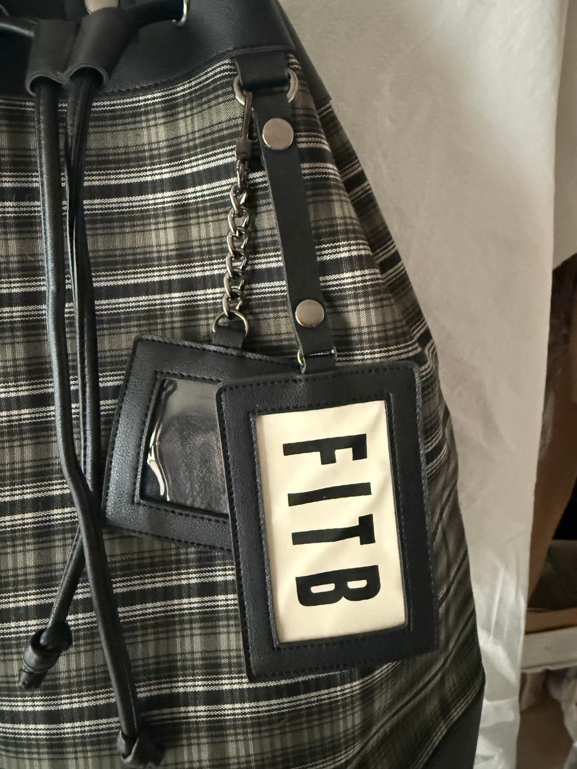 [FILLINTHEBLANK] 필인더블랭크 체크 드로우스트링 백 상품이미지2