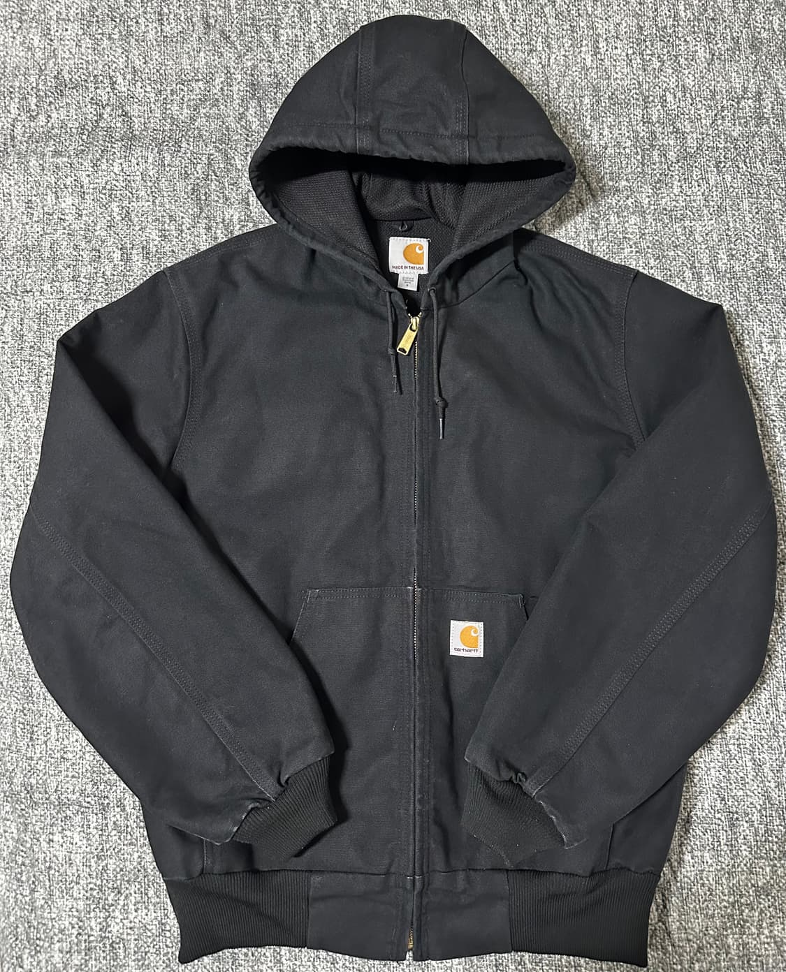 칼하트 J131 블랙 후드집업 S 상품이미지1