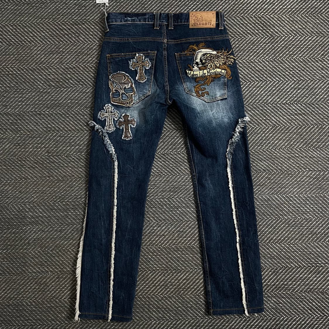 Y2K 빈티지 자수 패치 데님 팬츠o 3072 상품이미지4