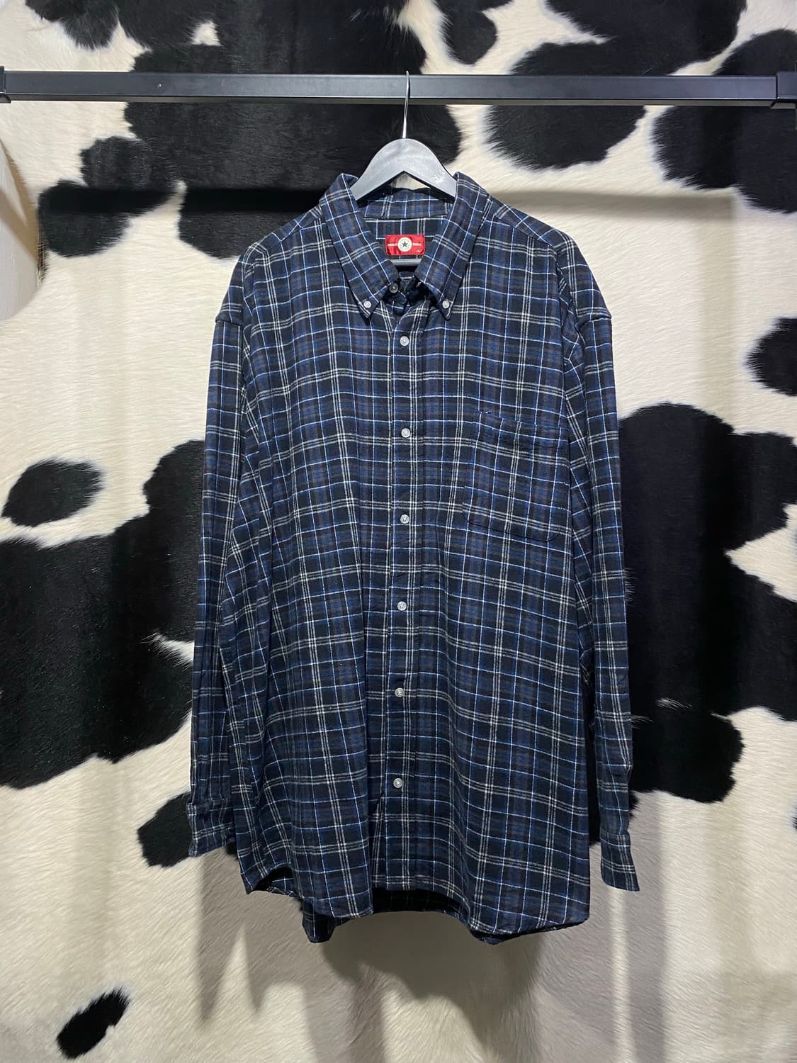 Converse 네이비 타탄체크 셔츠 상품이미지2