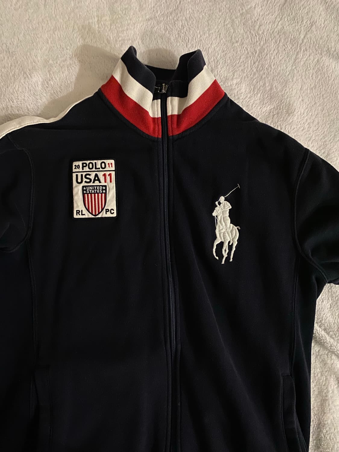 폴로 랄프로렌 USA 빅포니 성조기  집업 네이비 L 상품이미지1