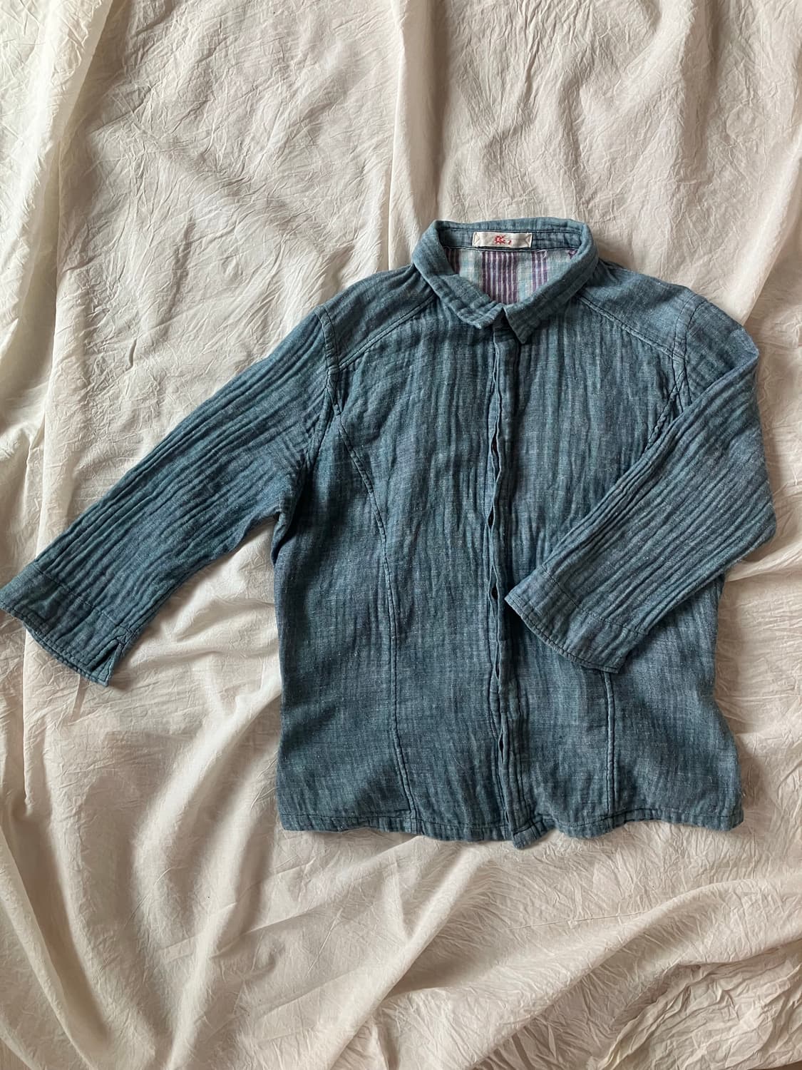 R2 블루 면 셔츠 상품이미지1