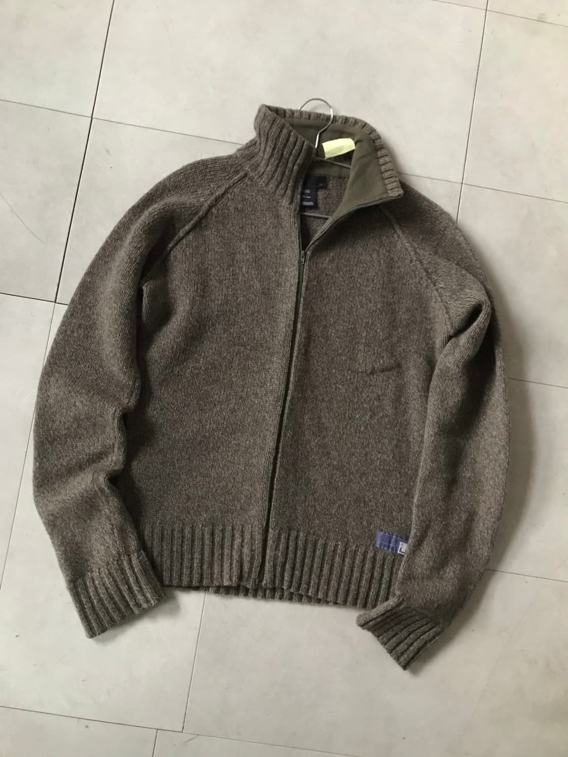 디젤 카키브라운 보카시 하이넥 니트집업 상품이미지7