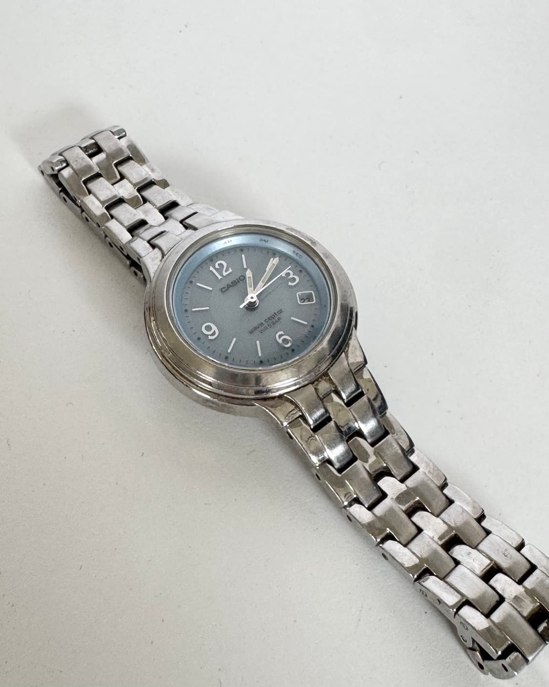 CASIO 카시오 웨이브 셉터 전파 수신 실버 메탈 워치 상품이미지1