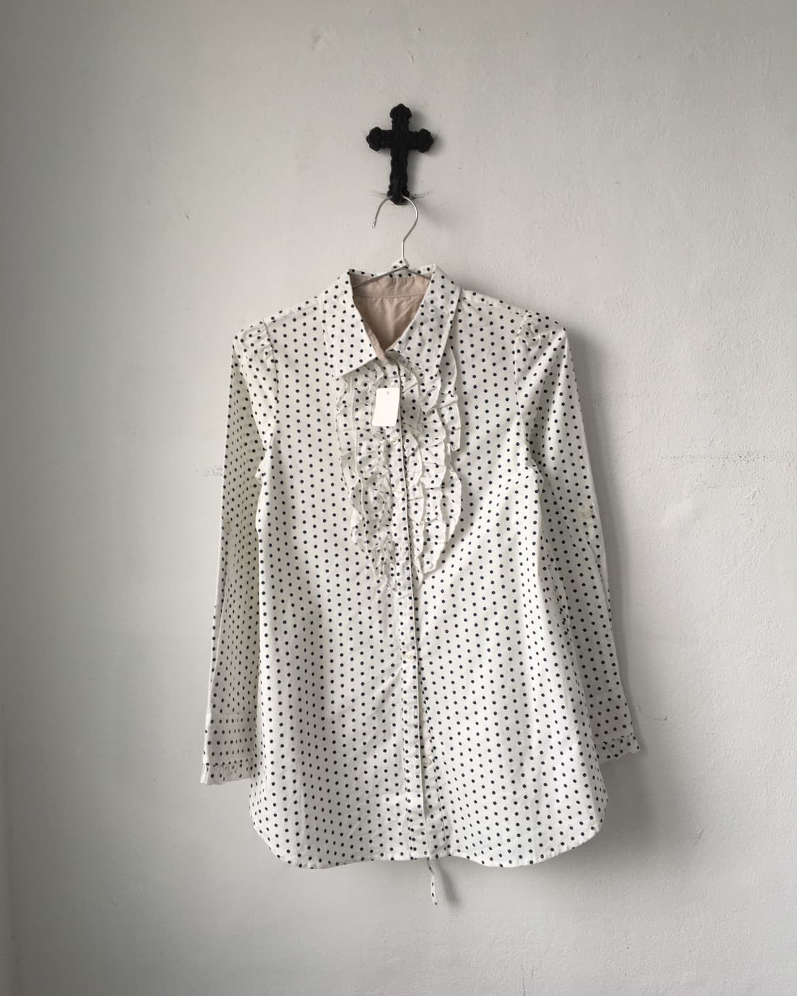 Dot pattern frill shirt 상품이미지2
