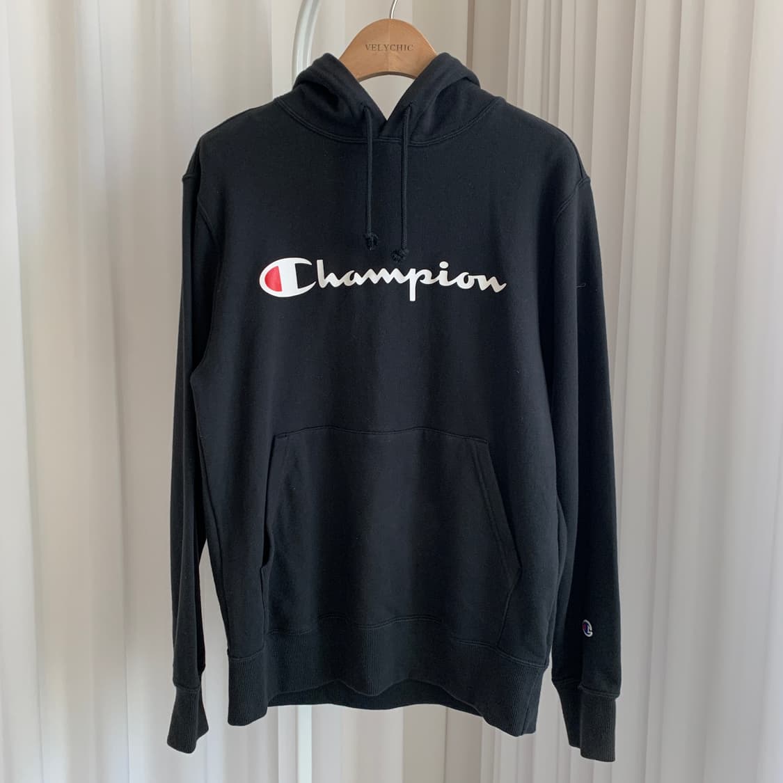 챔피온 CHAMPION 블랙 후드 티셔츠 상품이미지2