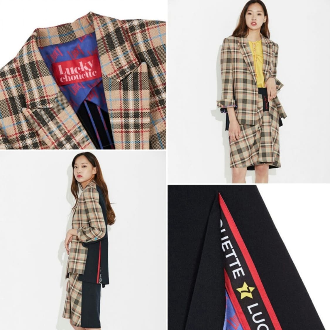 럭키슈에뜨(LUCKYCHOUETTE) 체크자켓 55-66 상품이미지2