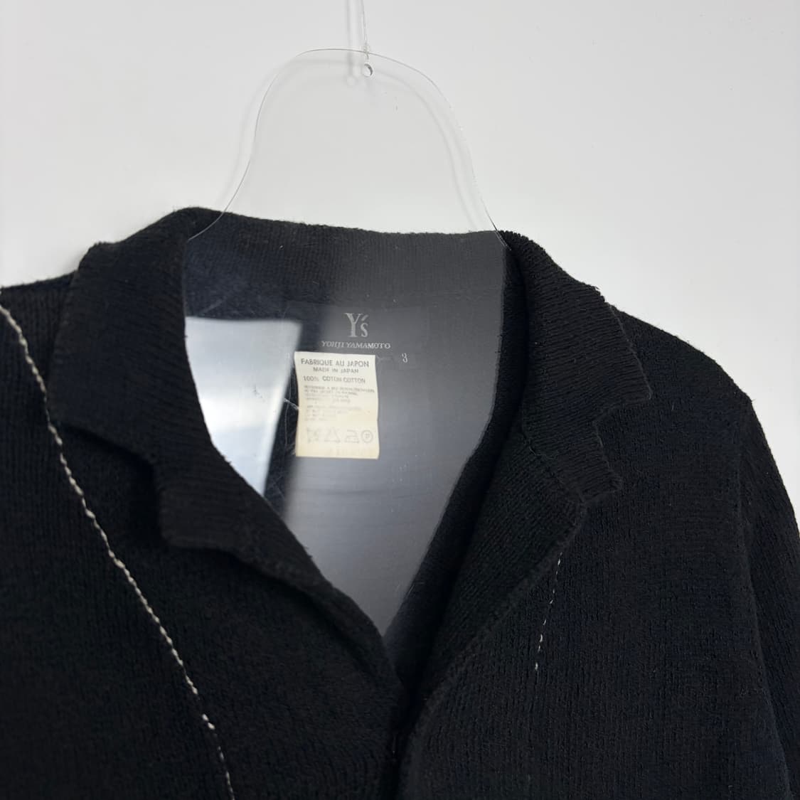 요지야마모토 패턴 반팔 니트 가디건 상품이미지2