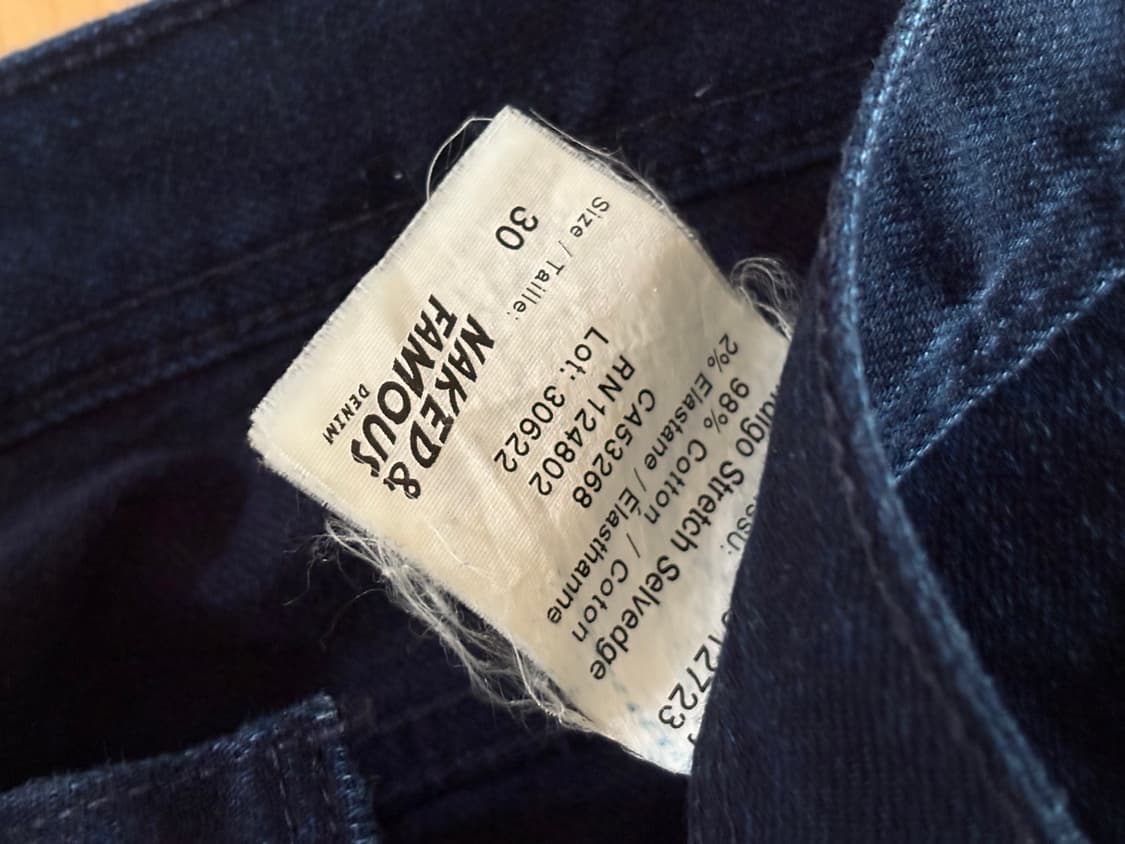 네이키드앤페이머스 인디고 셀비지 진 30 상품이미지4