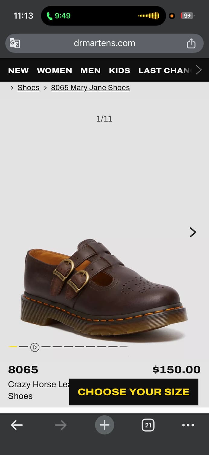 닥터마틴 메리제인 8065 크레이지 호스 250 (다크 브라운) 상품이미지1