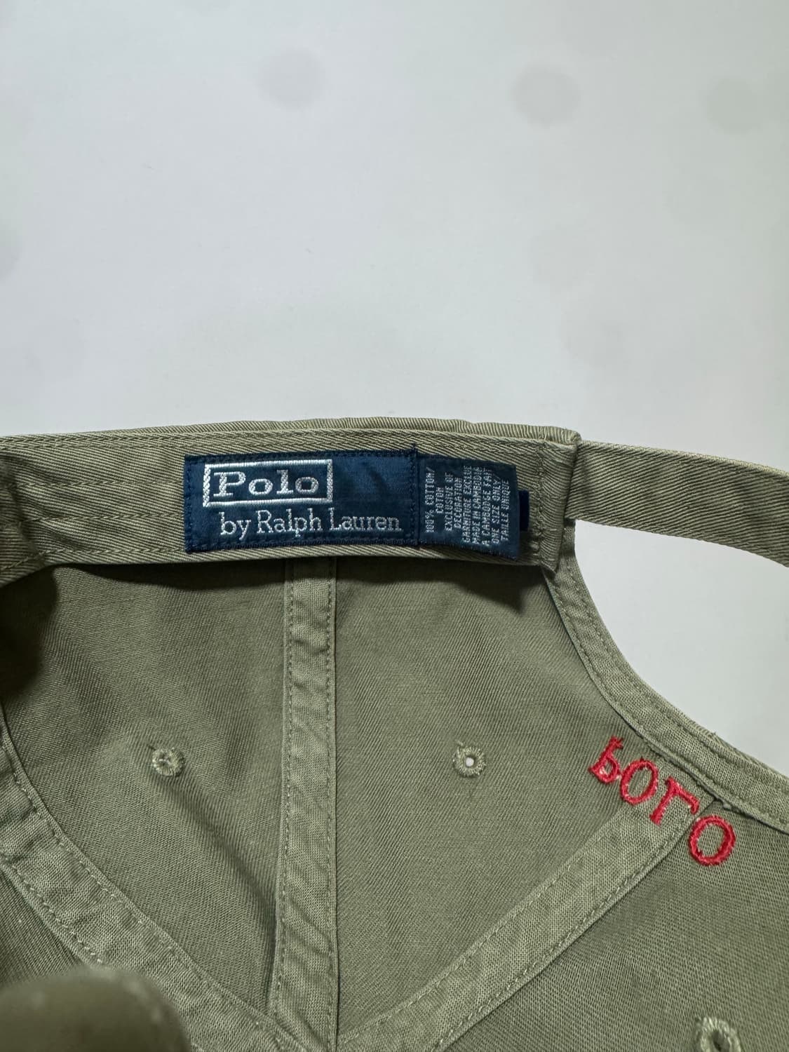 폴로 00‘s 피그먼트 카키 볼캡 상품이미지3