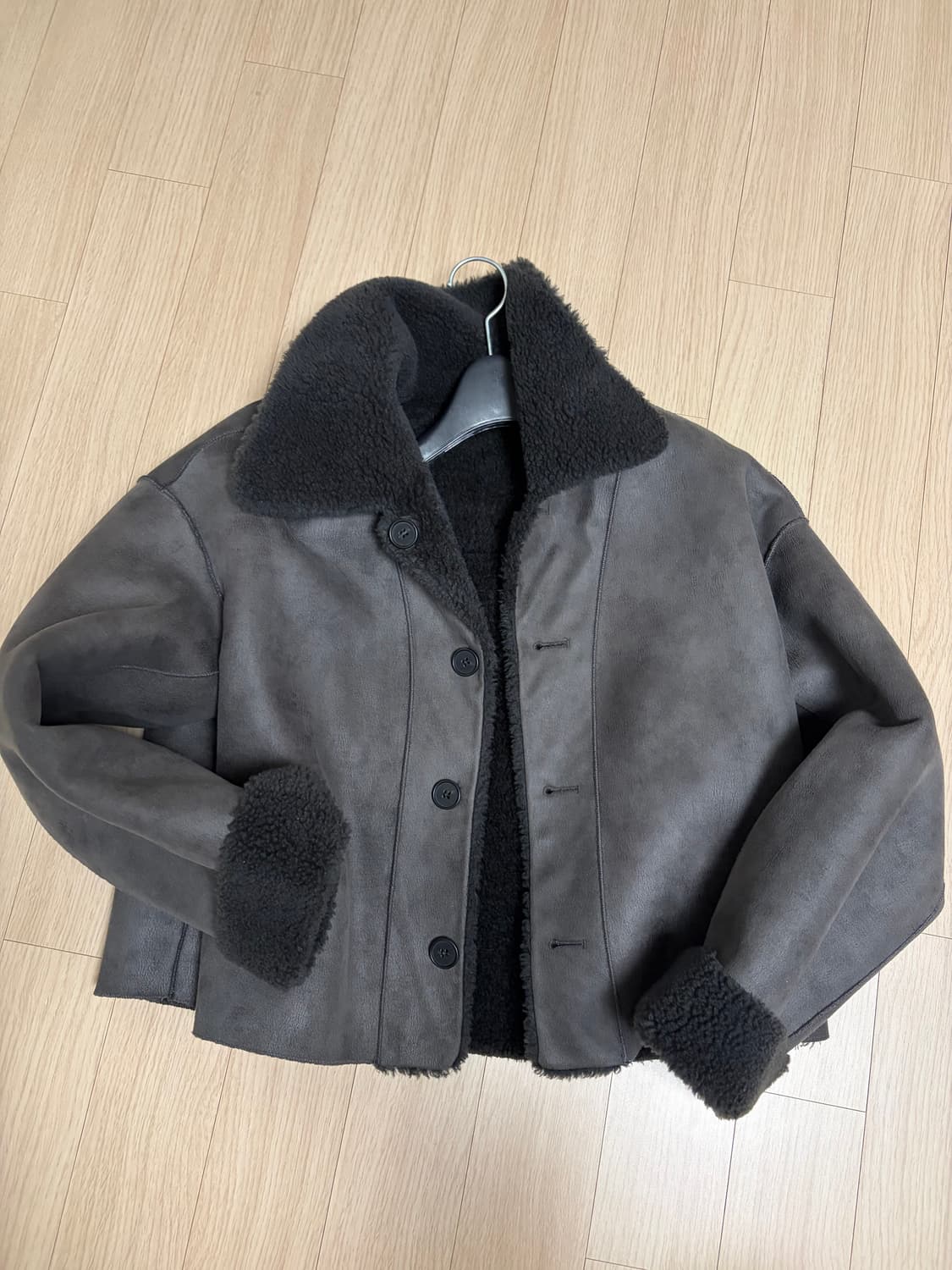 le 리버시블 스웨이드 털 무스탕 상품이미지6