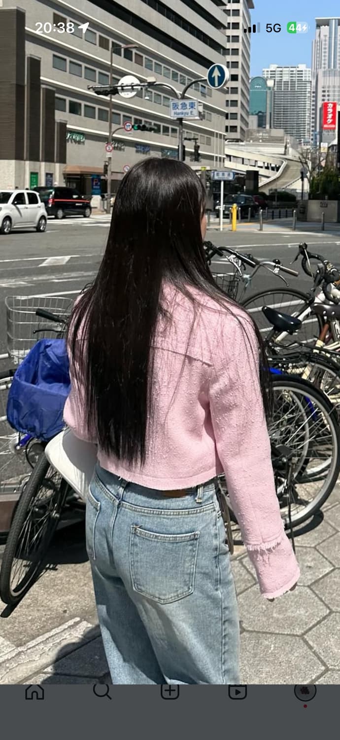 인사일런스우먼 트러커 트위드 자켓  핑크 상품이미지2