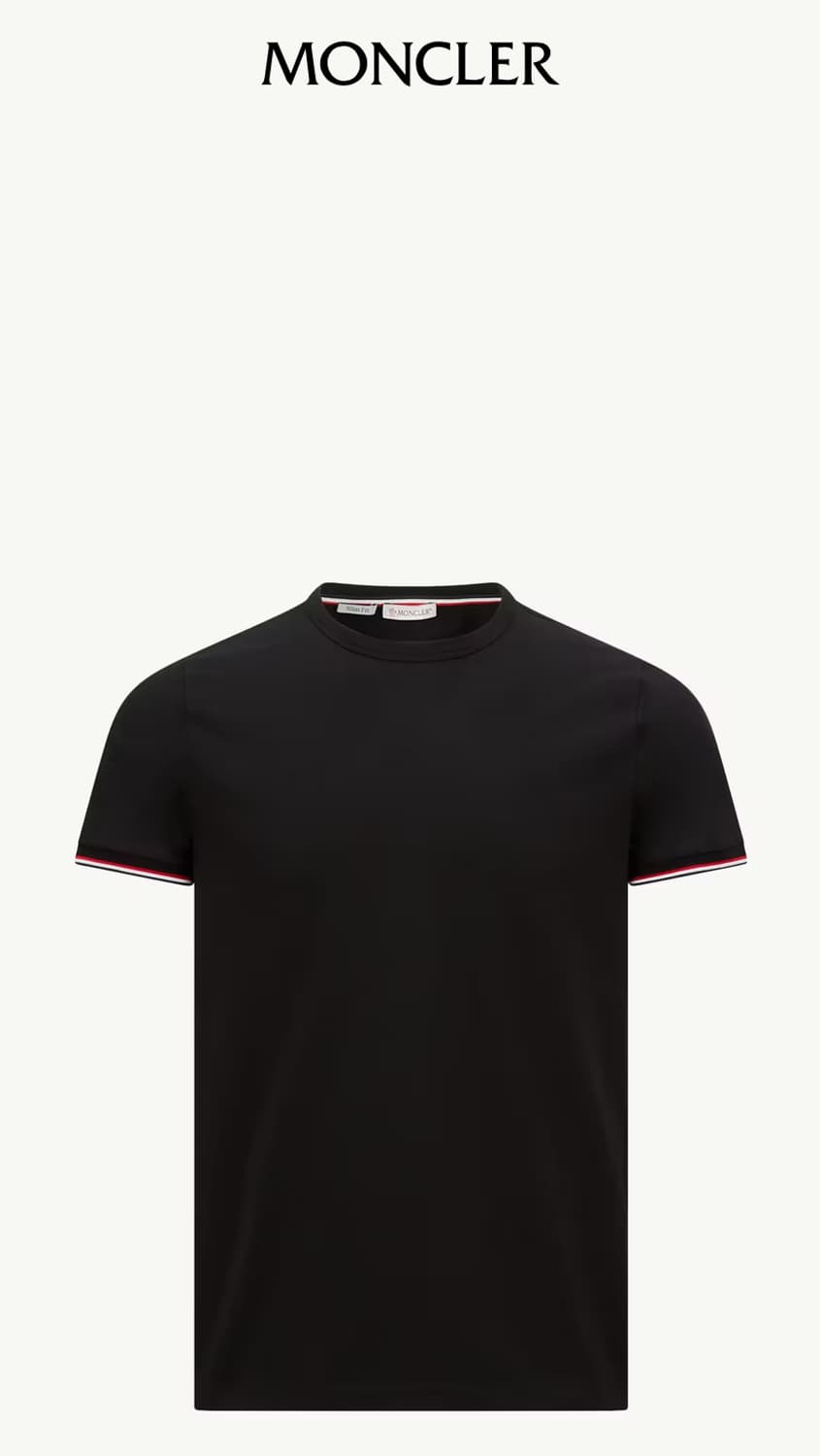 (Moncler) 몽클레어 삼색 반팔 슬림핏 티셔츠 (네이비 색상)(m) 상품이미지1