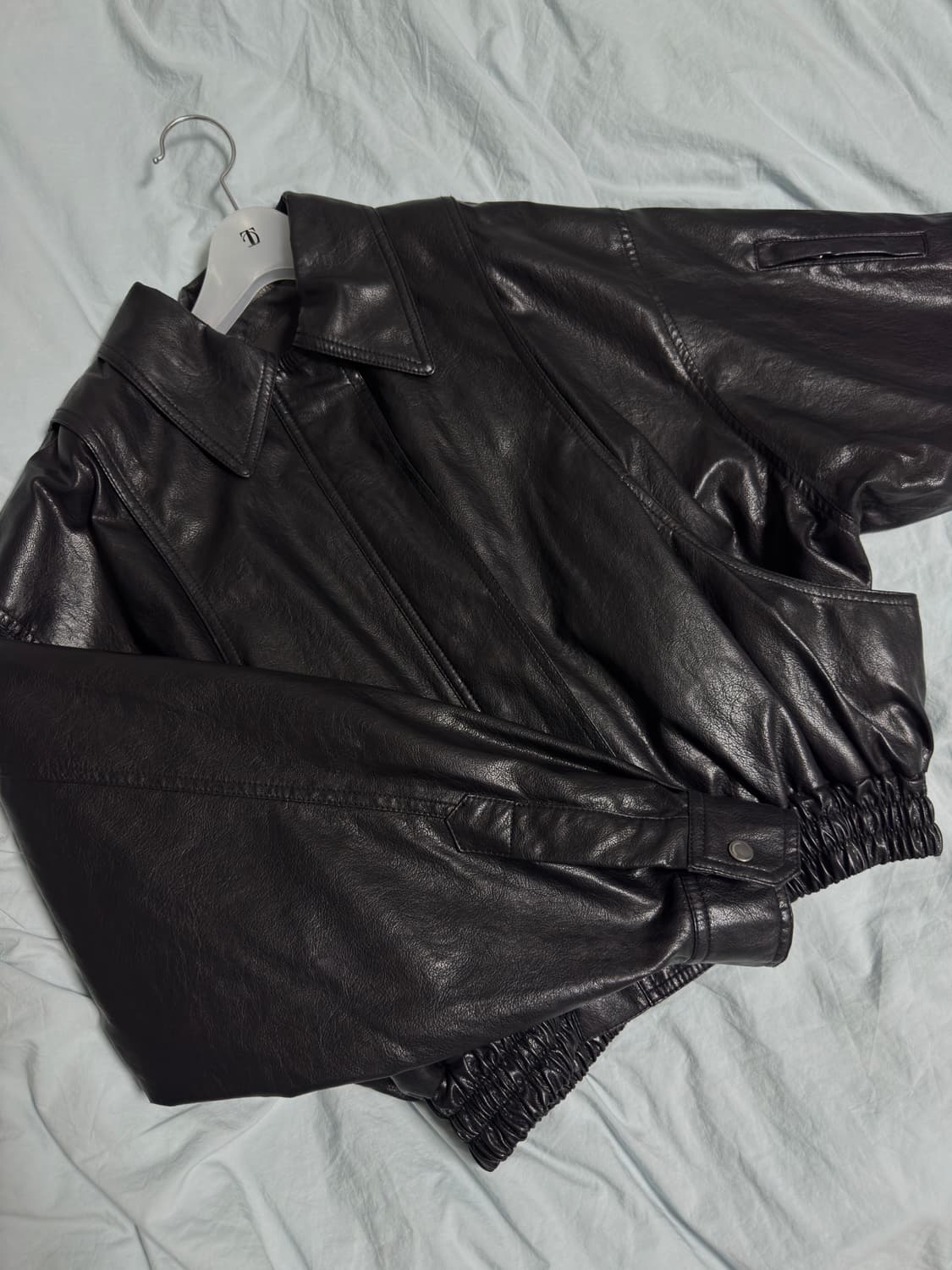 트리밍버드 플래킷 레더 블루종 재킷 상품이미지2