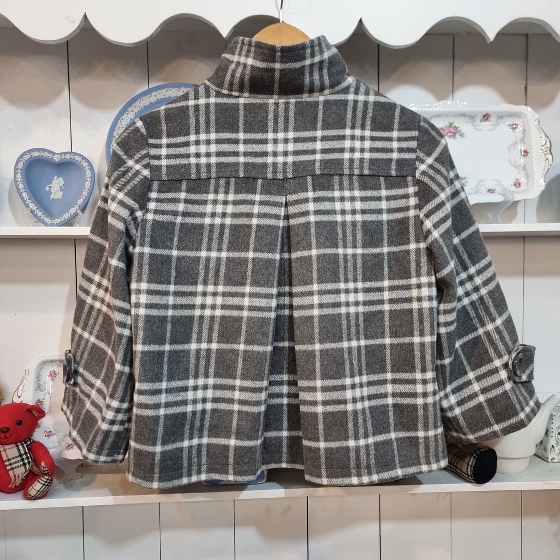 ISSUE(이슈) 울 혼방 그레이 체크 숏 자켓 상품이미지6