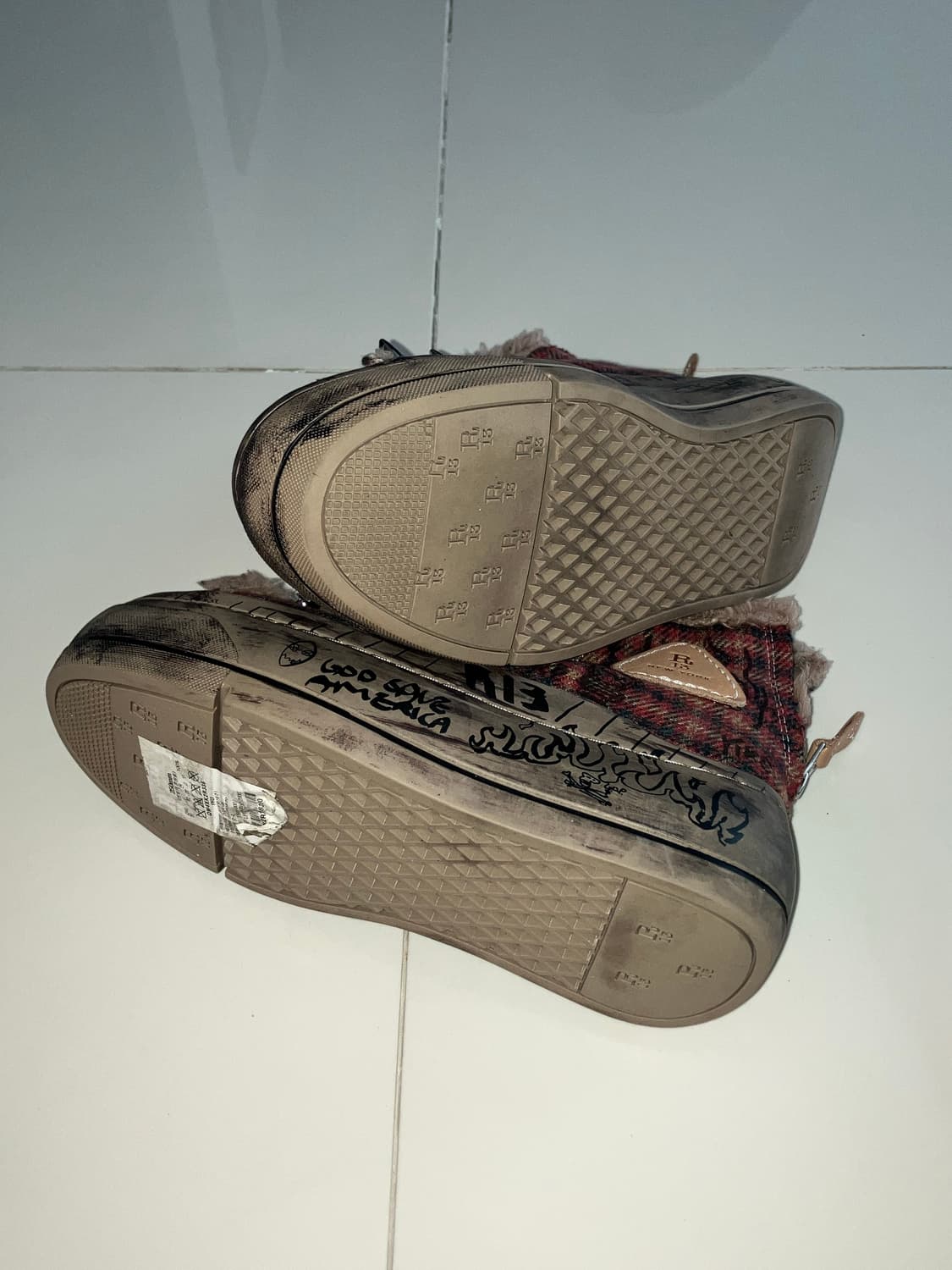 R13 레드 커트 하이탑 스니커즈 245 상품이미지9