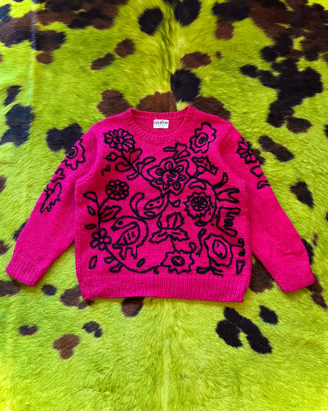 Indian 3D Floral Embroidery Knit Sweater 상품이미지4