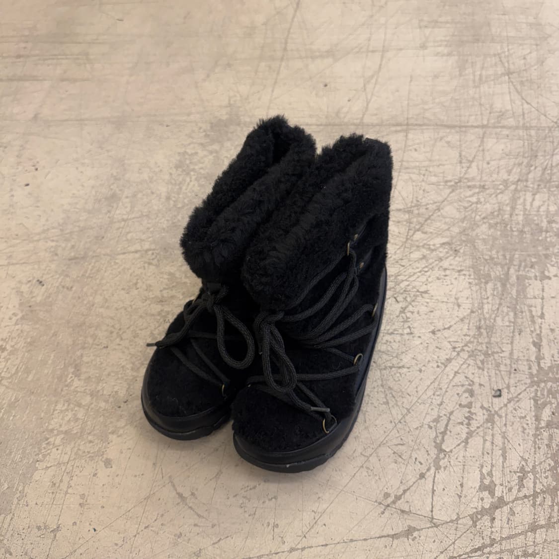 빈티지 양털 우먼 워커 블랙 U774 상품이미지1