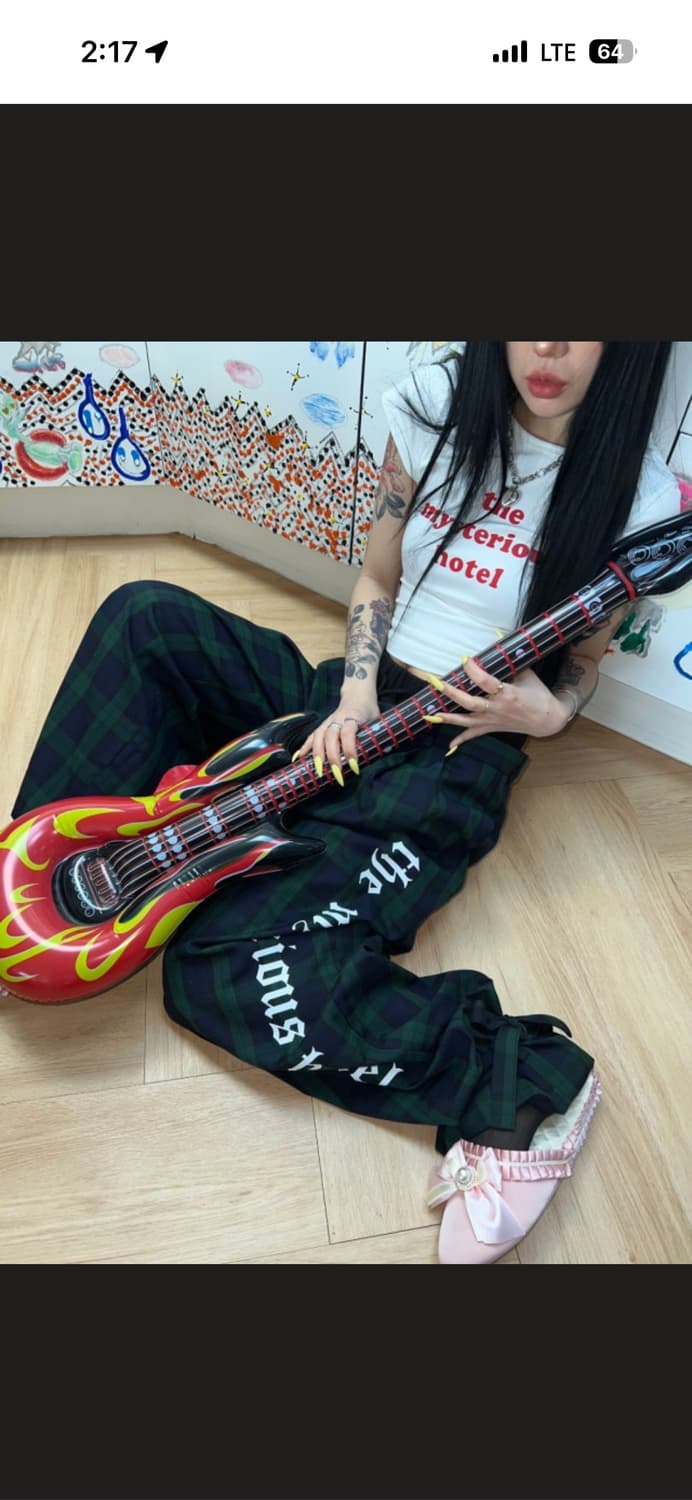 더미스테리어스호텔 레이어드 체크 조거팬츠 상품이미지1