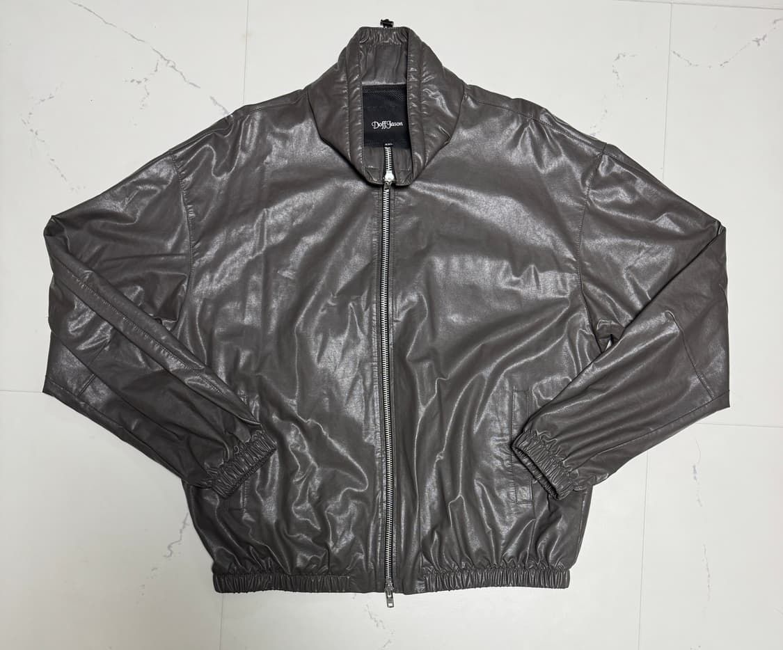 도프제이슨 오버핏 비건레더 윈드브레이커 (라이트그레이/XXL) 상품이미지1