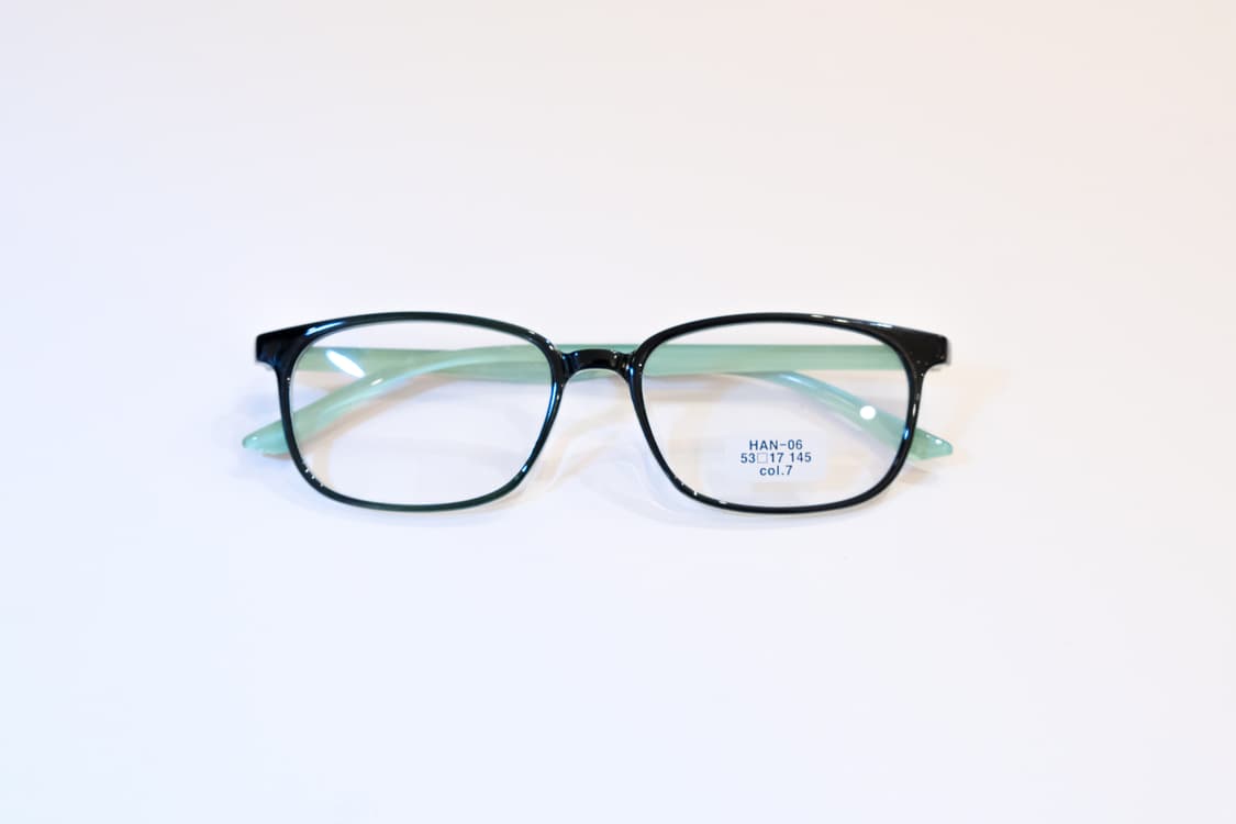 [Vintage] 블랙 & 민트 포인트 스퀘어 안경 상품이미지1