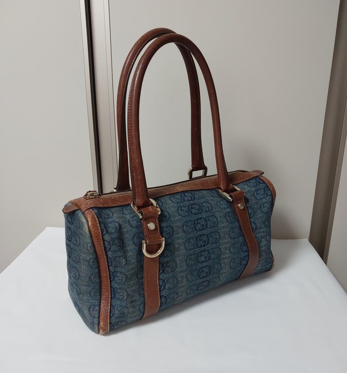 구찌 블루 데님 D링 보스톤 토트백 (정품) 상품이미지5