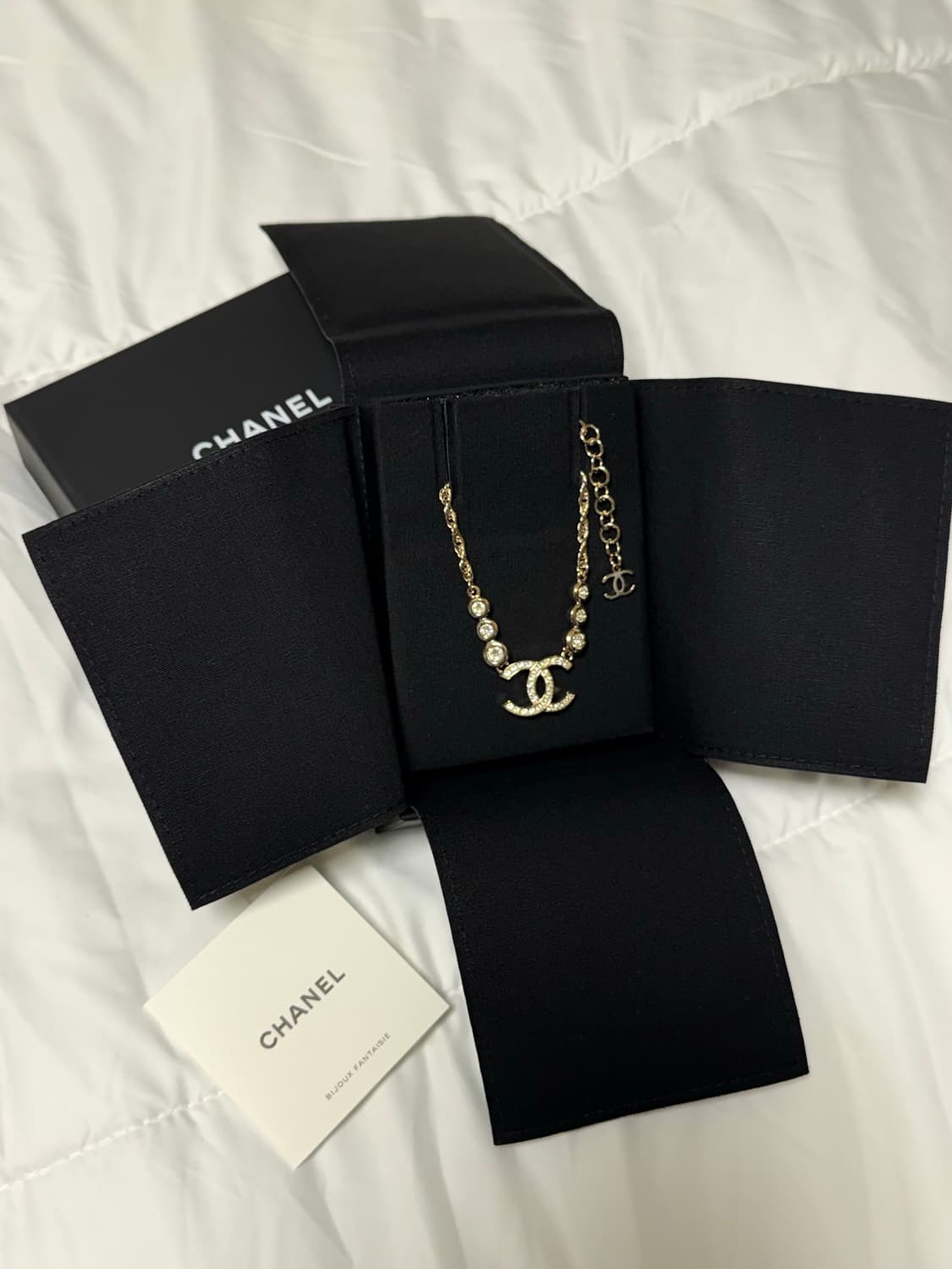 [새상품]샤넬 cc로고 스트라스 목걸이 샴골 상품이미지3
