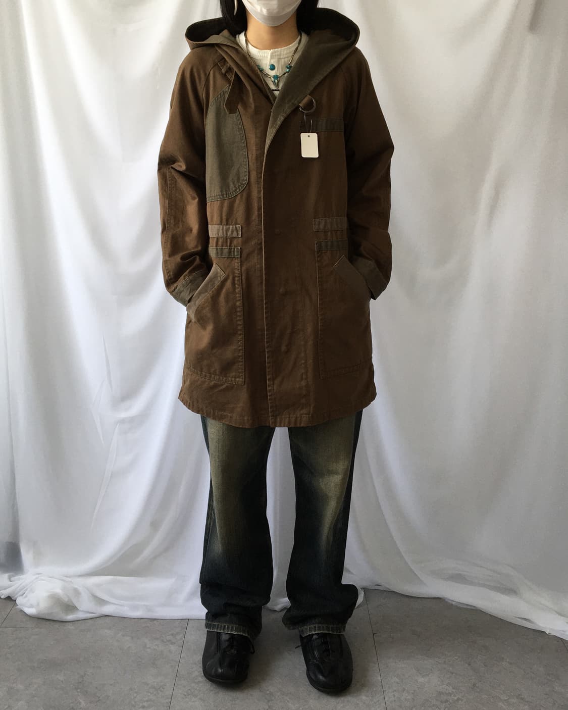 Patch point hood cotton coat 상품이미지9