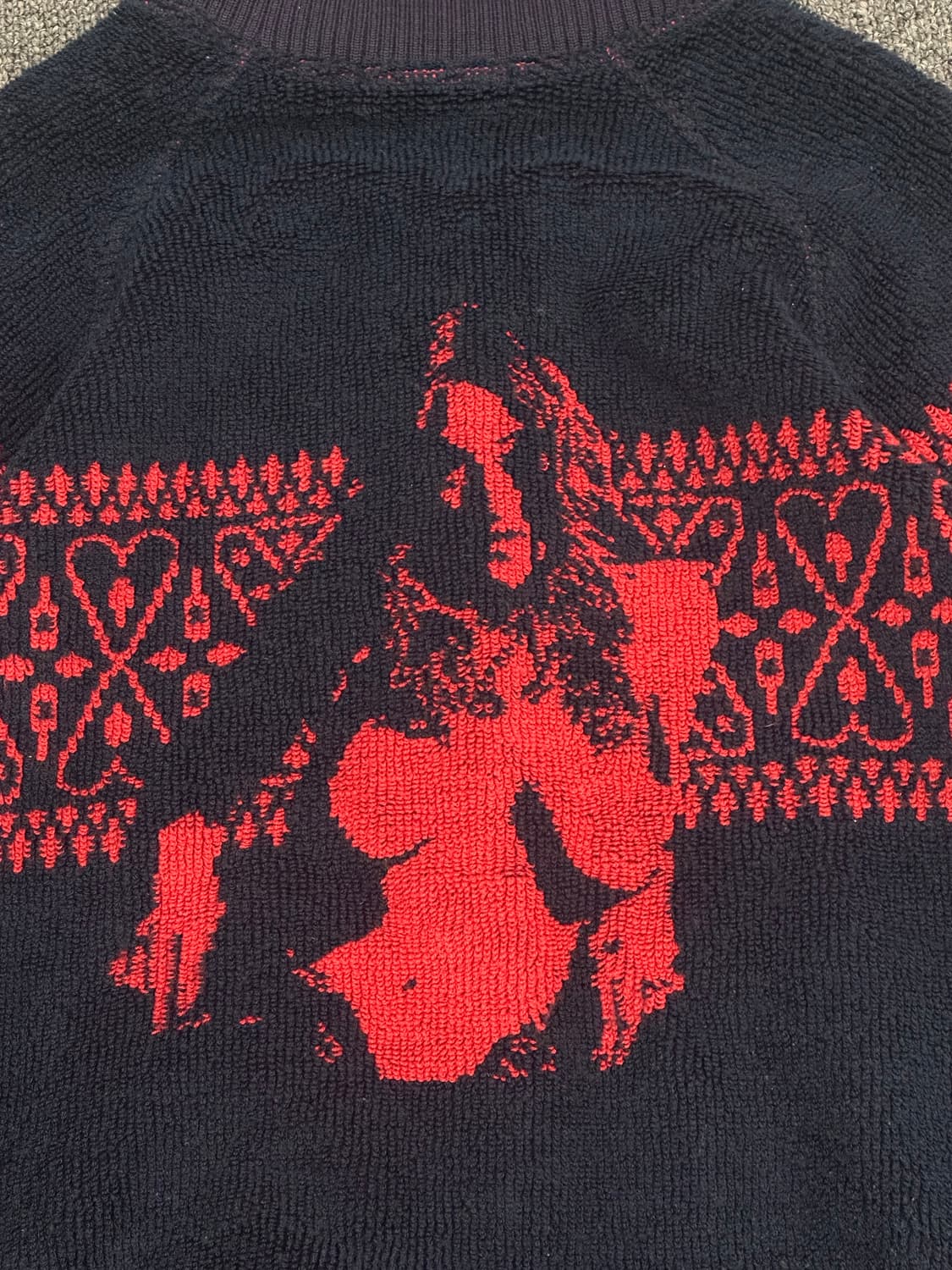 OS)Hysteric Glamour 빈티지 타월 니트 바시티 자켓 상품이미지3