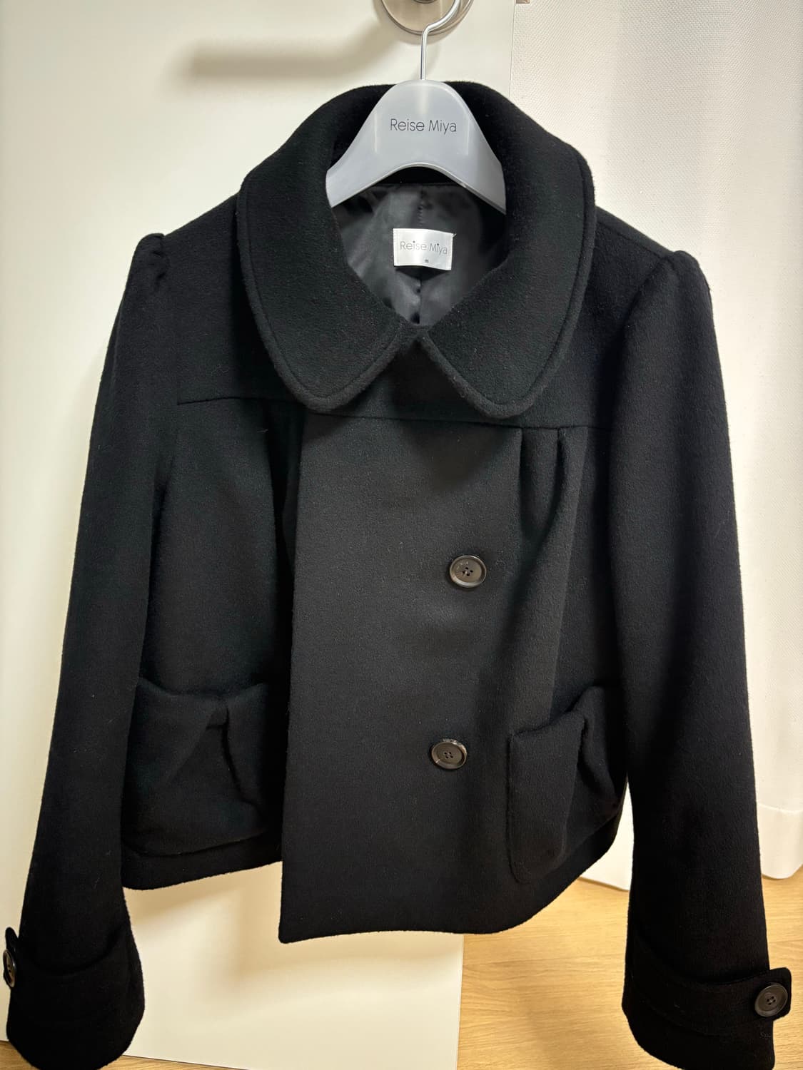 레이즈미야 캐시미어 로제 더블 숏 코트 블랙 상품이미지2