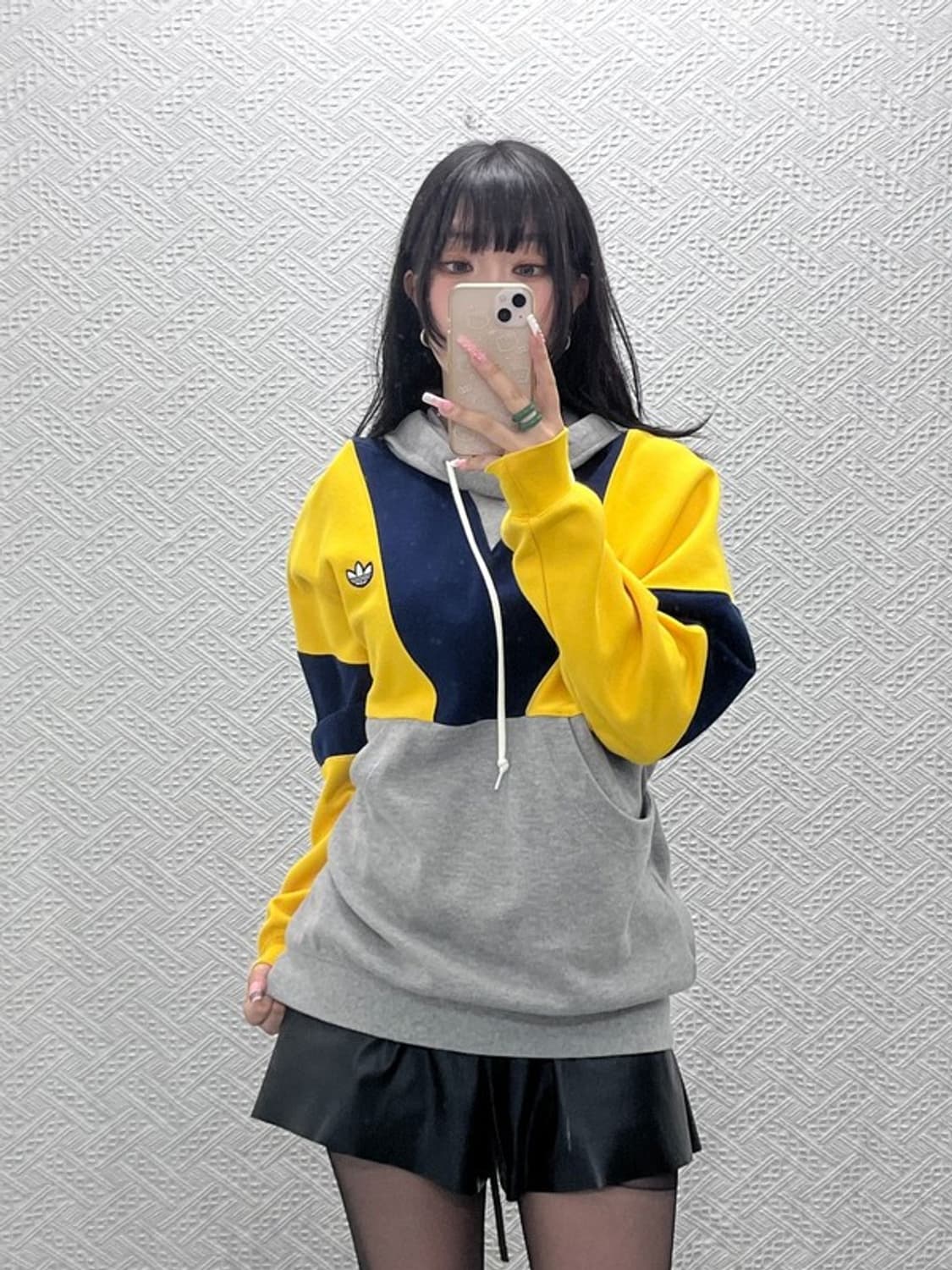 아디다스 올드스쿨 레트로 키치 컬러블럭 후드티 S C12431 상품이미지1