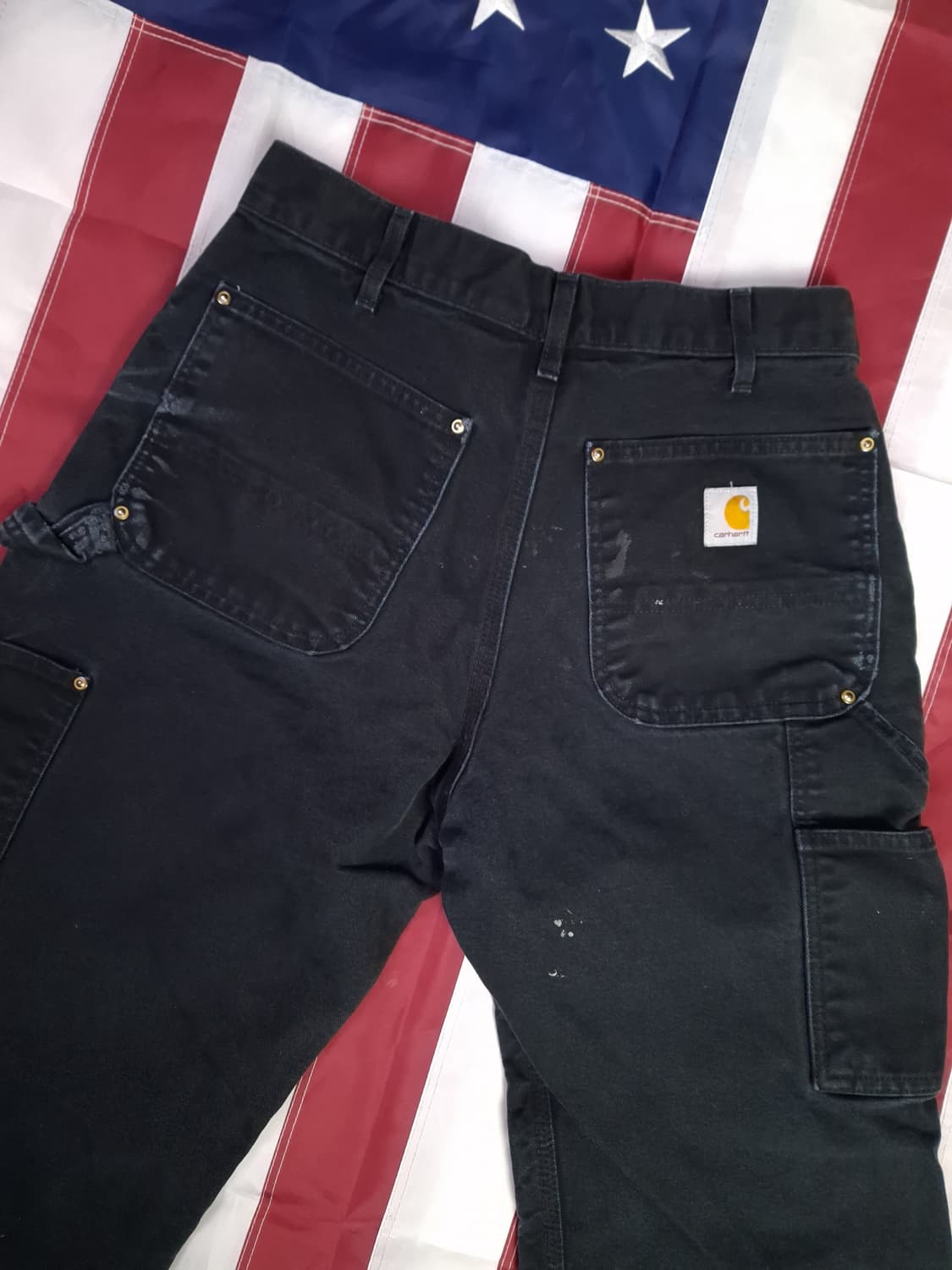 오리지날 미국제조 칼하트 블랙 더블니 워크팬츠 상품이미지2