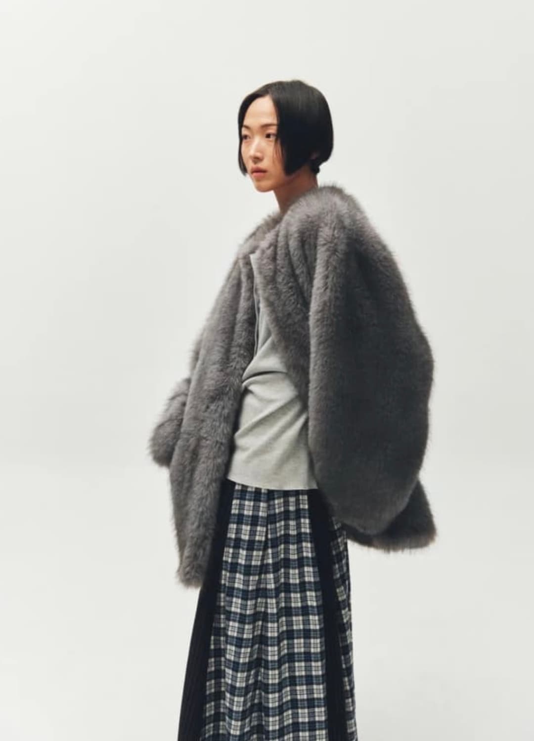플리즈프로젝트 middle fur jaket gray 상품이미지1