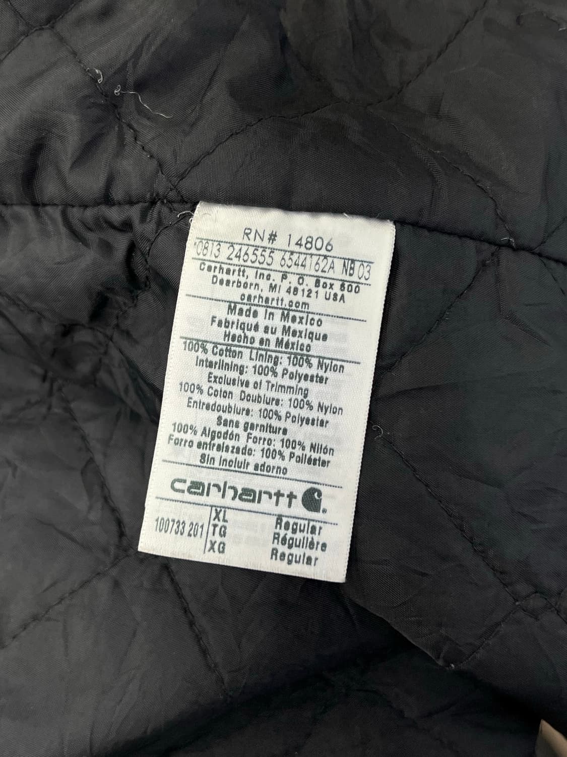 칼하트 다크 브라운 덕 캔버스 퀼팅 워크 후디 자켓 상품이미지8