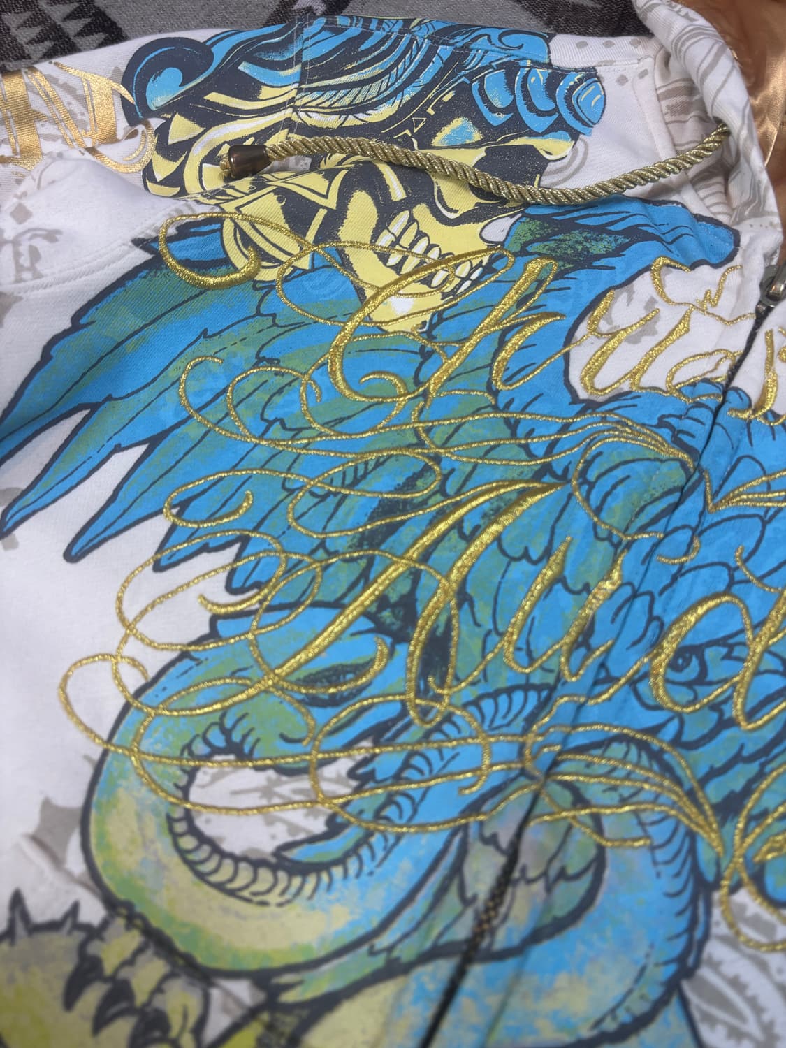 Christian Audigier 드래곤 풀 그래픽 후드 집업  상품이미지4