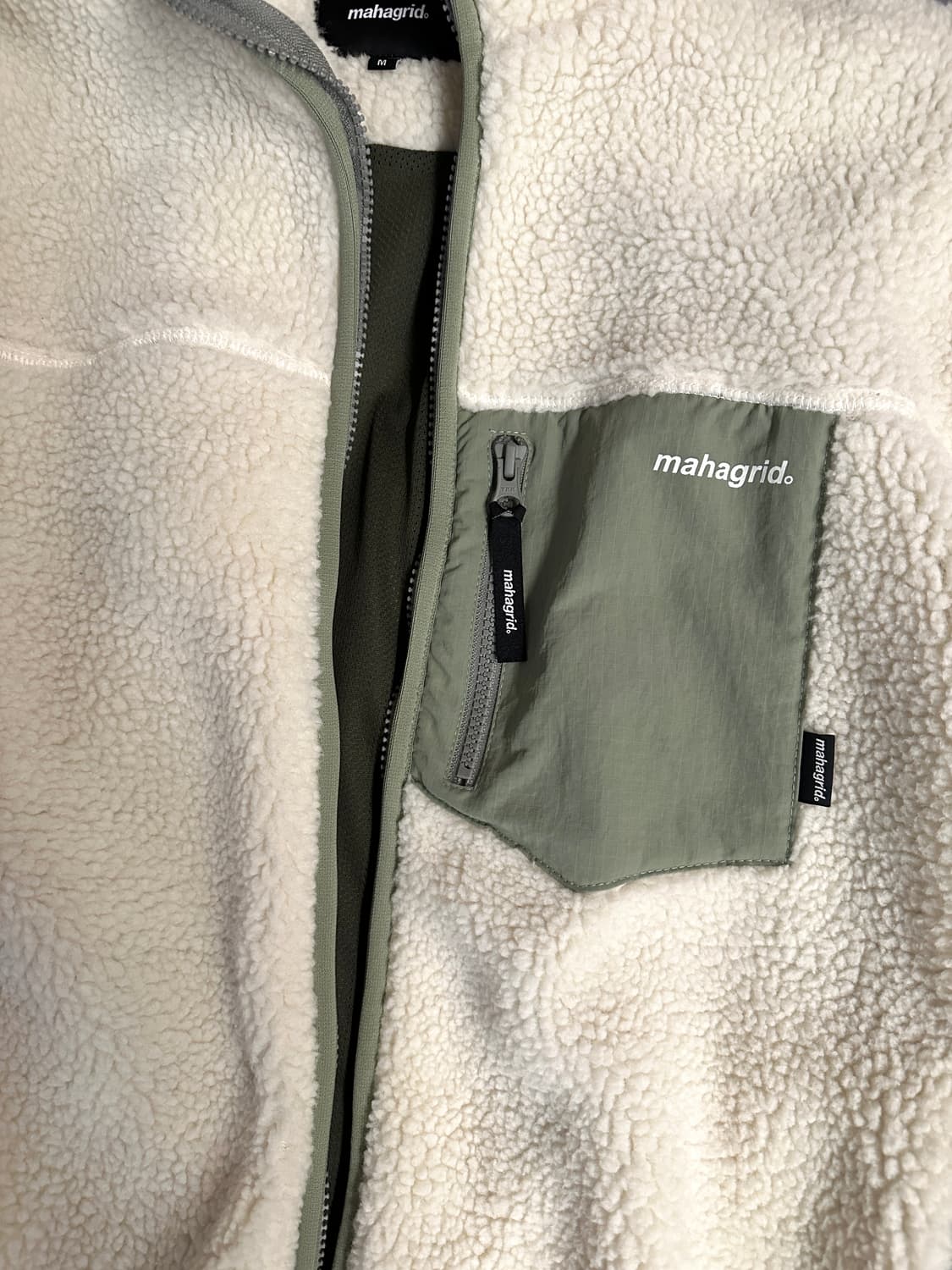 마하그리드 셔파 플리스 자켓 아이보리 점퍼 상품이미지6