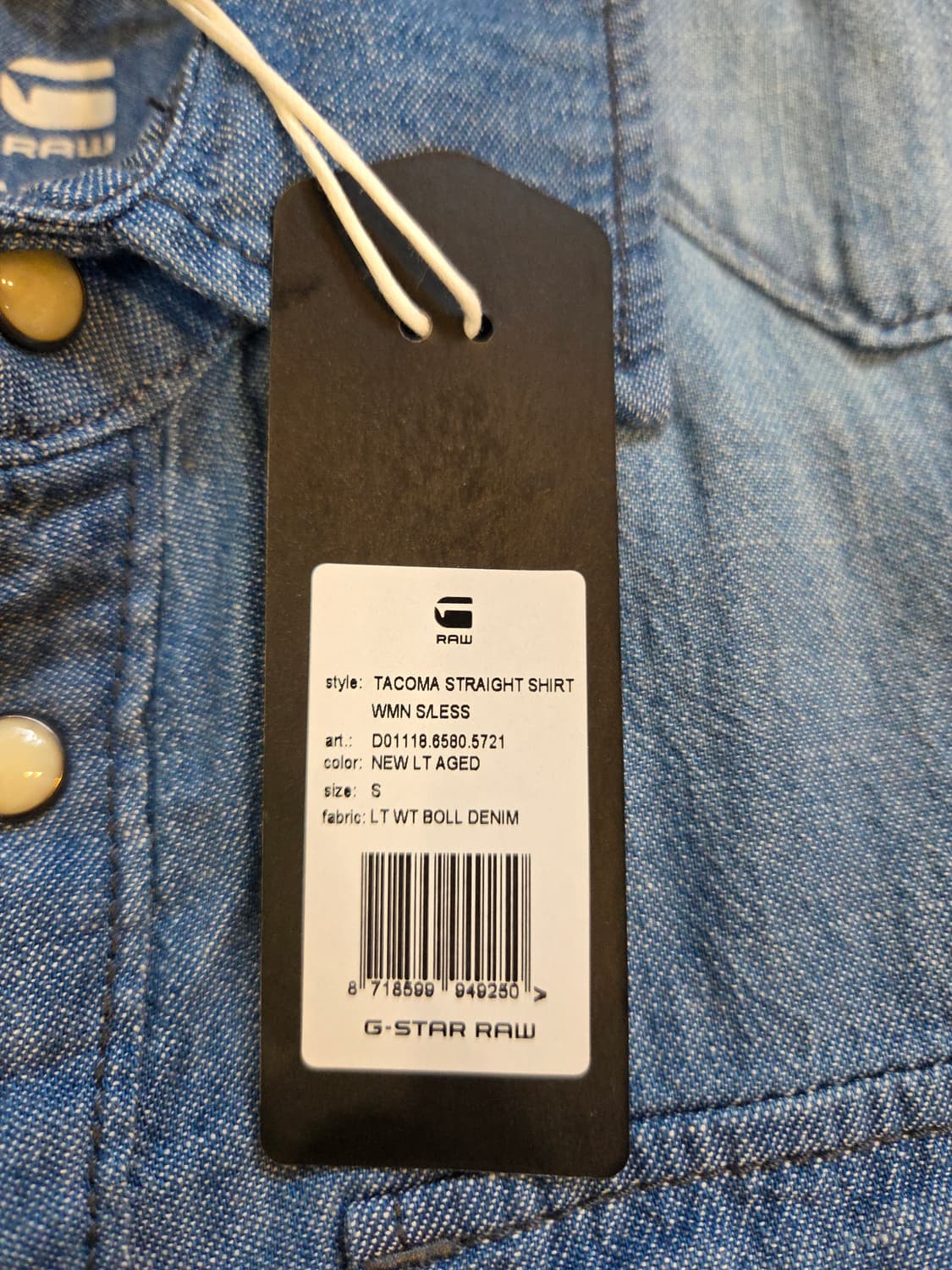 G-Star RAW 데님 민소매 셔츠(XXS/S/M) 상품이미지8