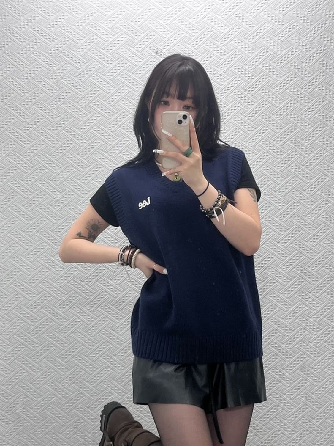 LEE 리 올드스쿨 레트로 빈티지 스몰로고 니트 조끼 S C10785 상품이미지1