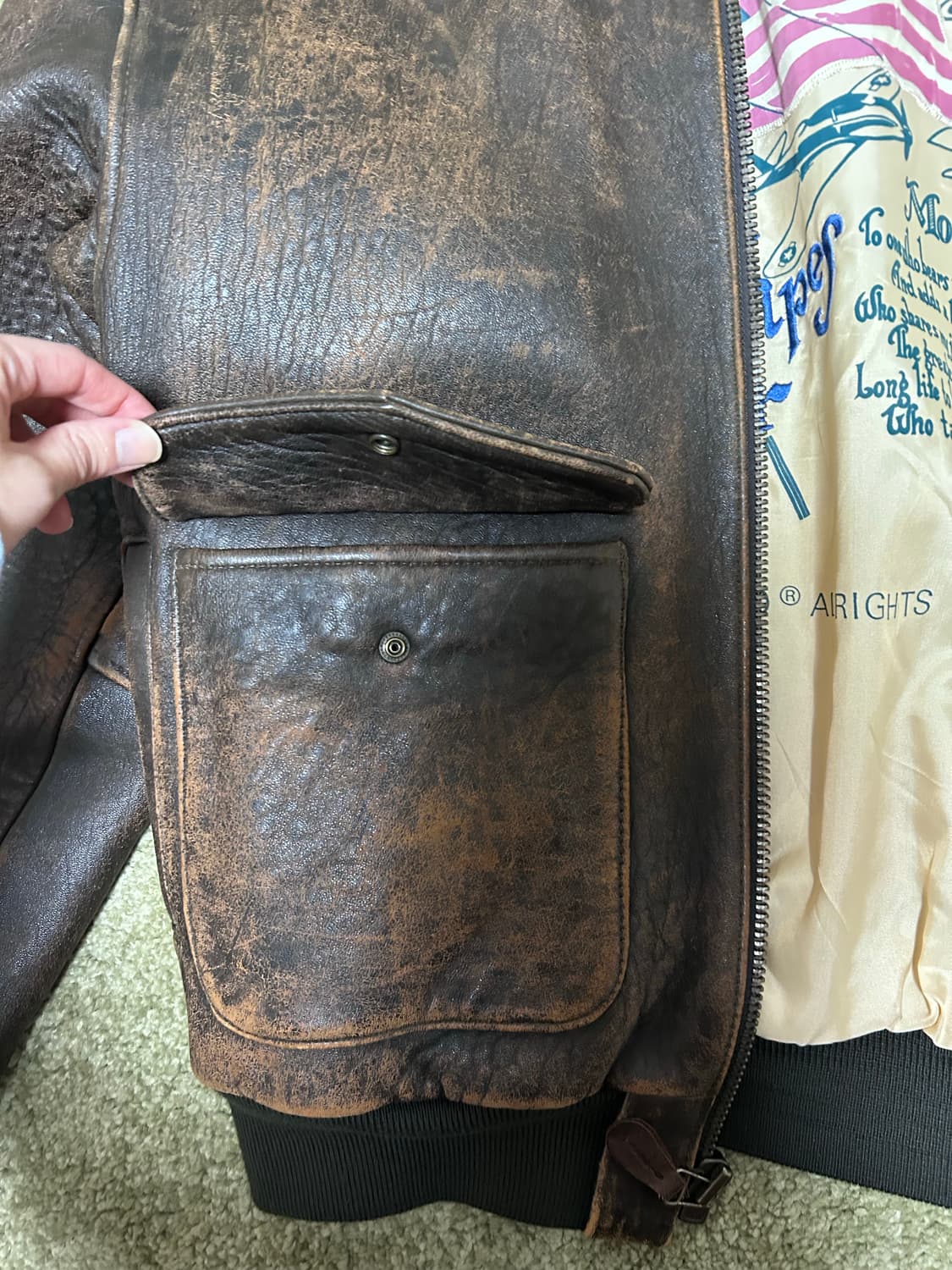 아비렉스 A-2 레더자켓 상품이미지6